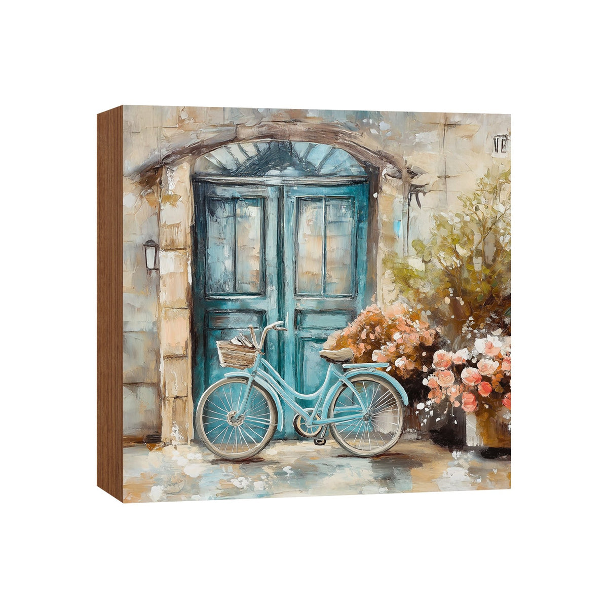 Spring Bike Shelf Sitter - Rustic Wooden Home Décor for Farmhouse & Seasonal Display - LifeSong Milestones
