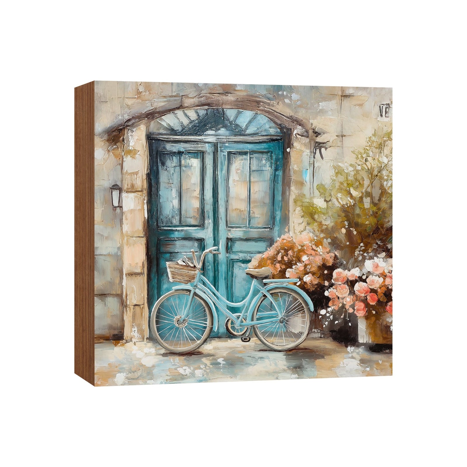 Spring Bike Shelf Sitter - Rustic Wooden Home Décor for Farmhouse & Seasonal Display - LifeSong Milestones