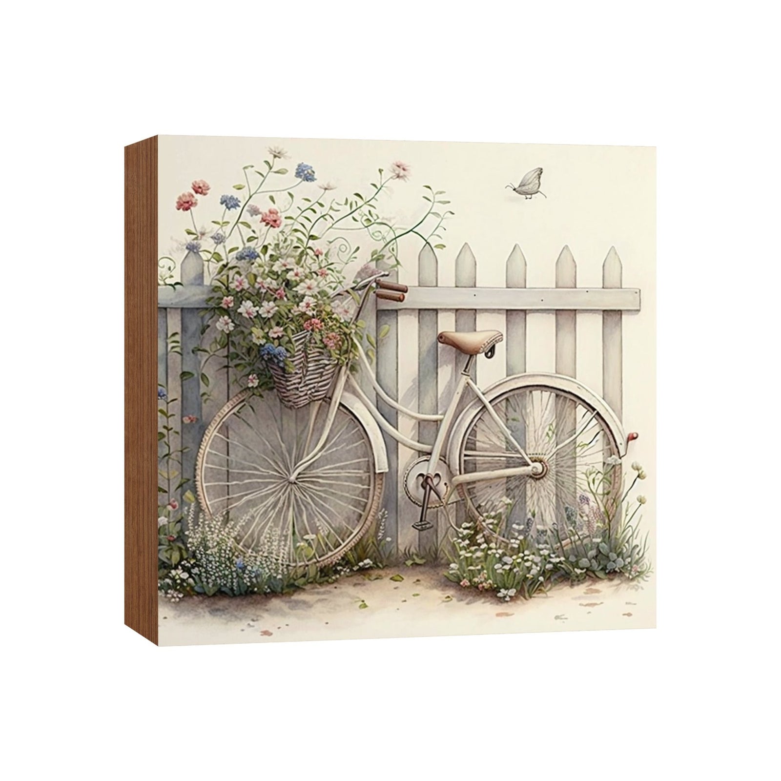 Spring Bike Shelf Sitter - Rustic Wooden Home Décor for Farmhouse & Seasonal Display - LifeSong Milestones