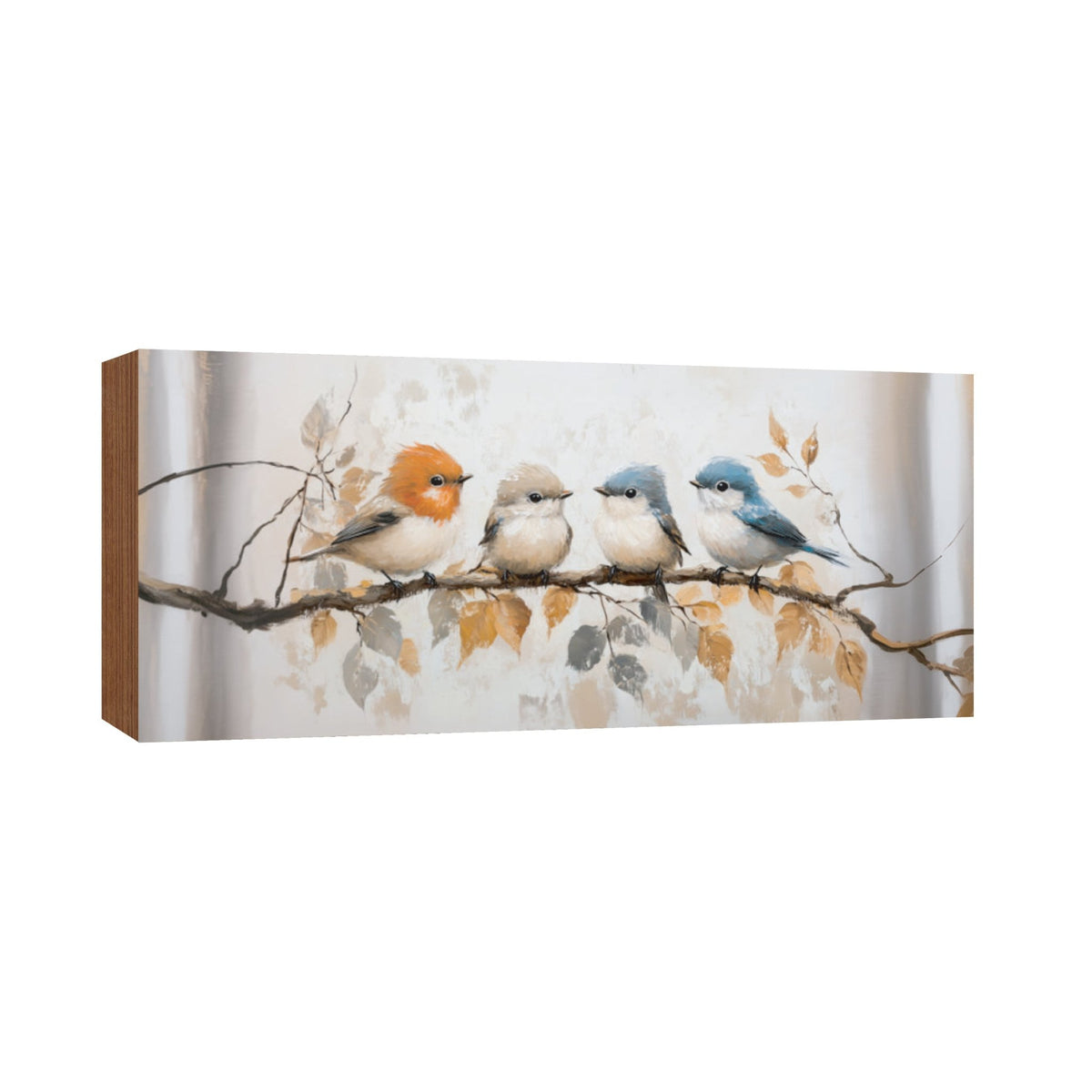 Spring Bird Shelf Sitter 10x4 — Wide Wooden Mantel &amp; Tabletop Décor | 3 Nature Designs - LifeSong Milestones