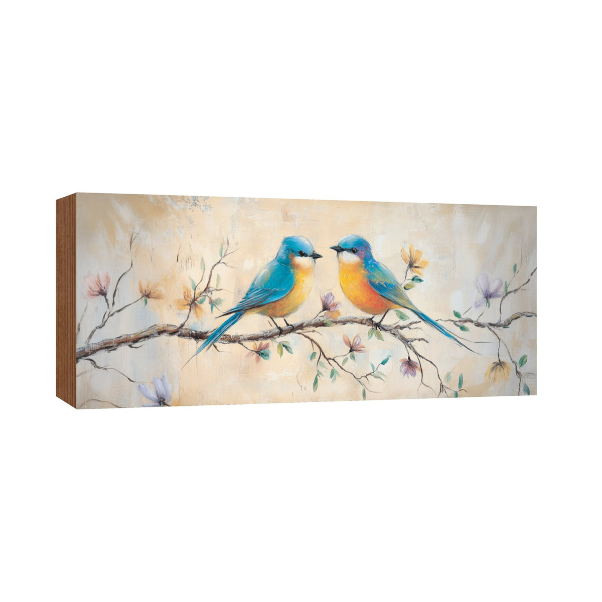 Spring Bird Shelf Sitter 10x4 — Wide Wooden Mantel & Tabletop Décor | 3 Nature Designs - LifeSong Milestones
