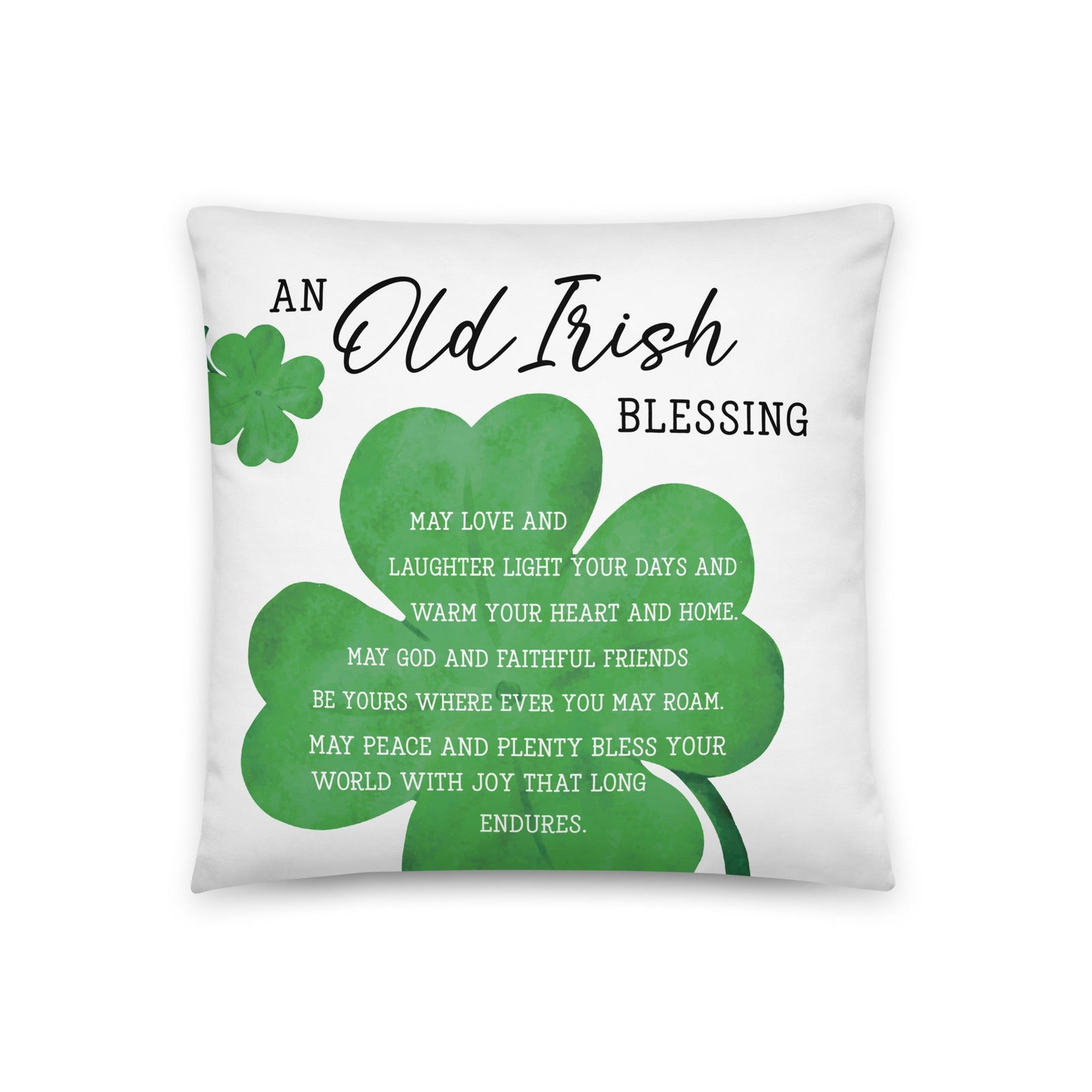 St. Patrick's Day Decorative Throw Pillow - An Old Irish Blessings - LifeSong Milestones