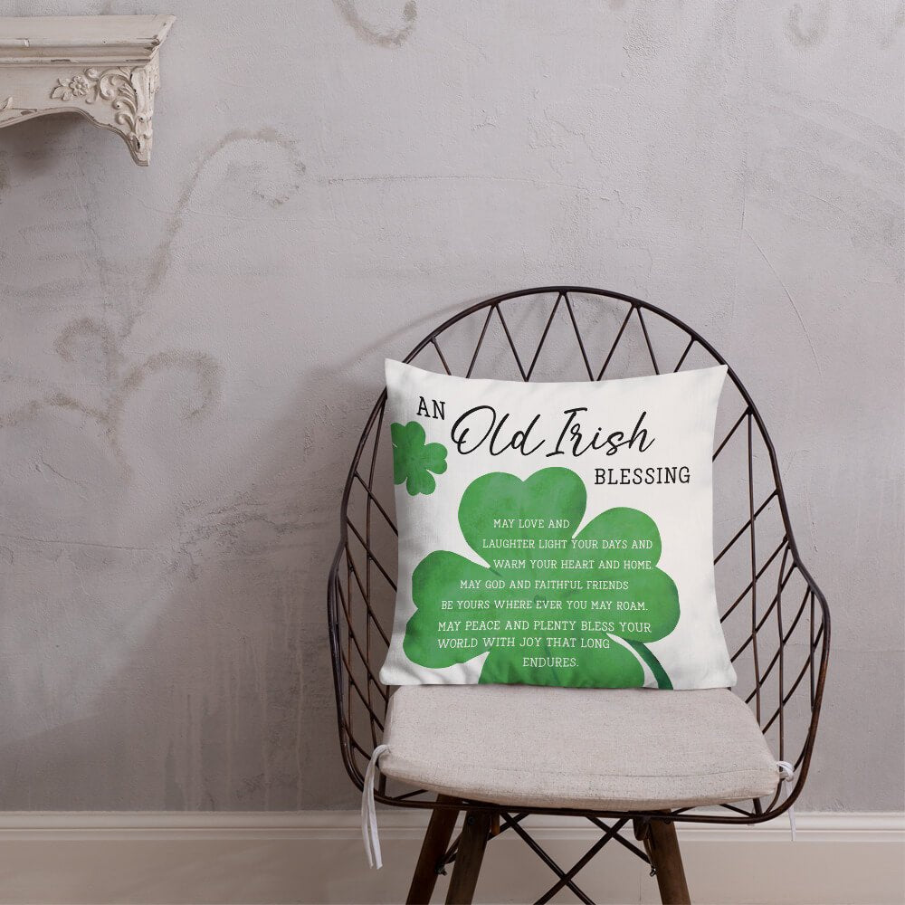 St. Patrick's Day Decorative Throw Pillow - An Old Irish Blessings - LifeSong Milestones