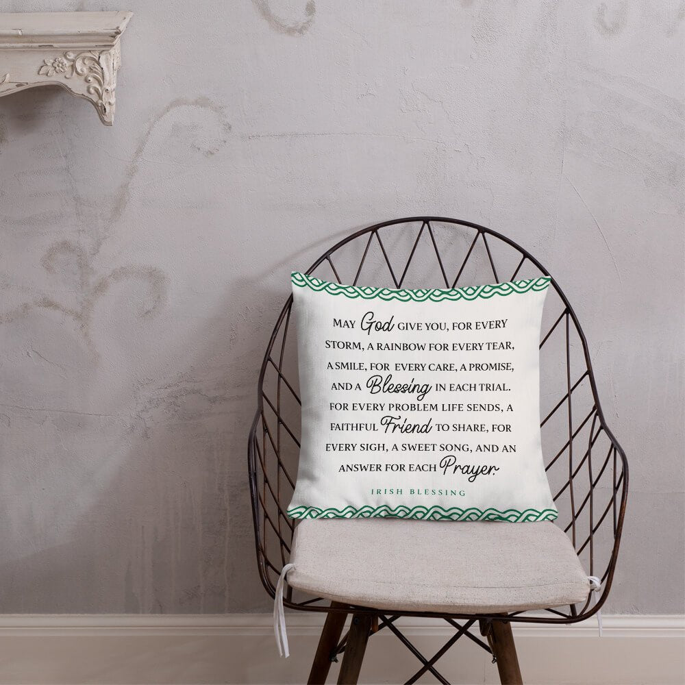 St. Patrick's Day Decorative Throw Pillow - May God Give - LifeSong Milestones