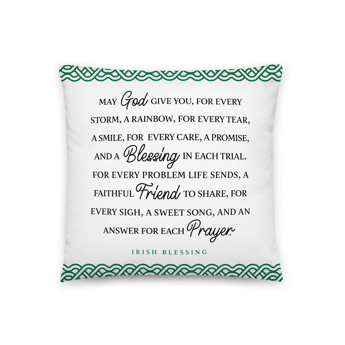 St. Patrick&#39;s Day Decorative Throw Pillow - May God Give - LifeSong Milestones