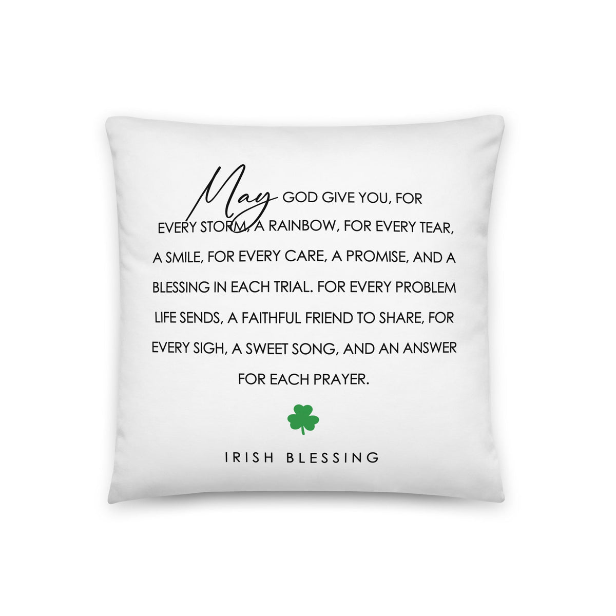 St. Patrick&#39;s Day Decorative Throw Pillow - May God Give You - LifeSong Milestones