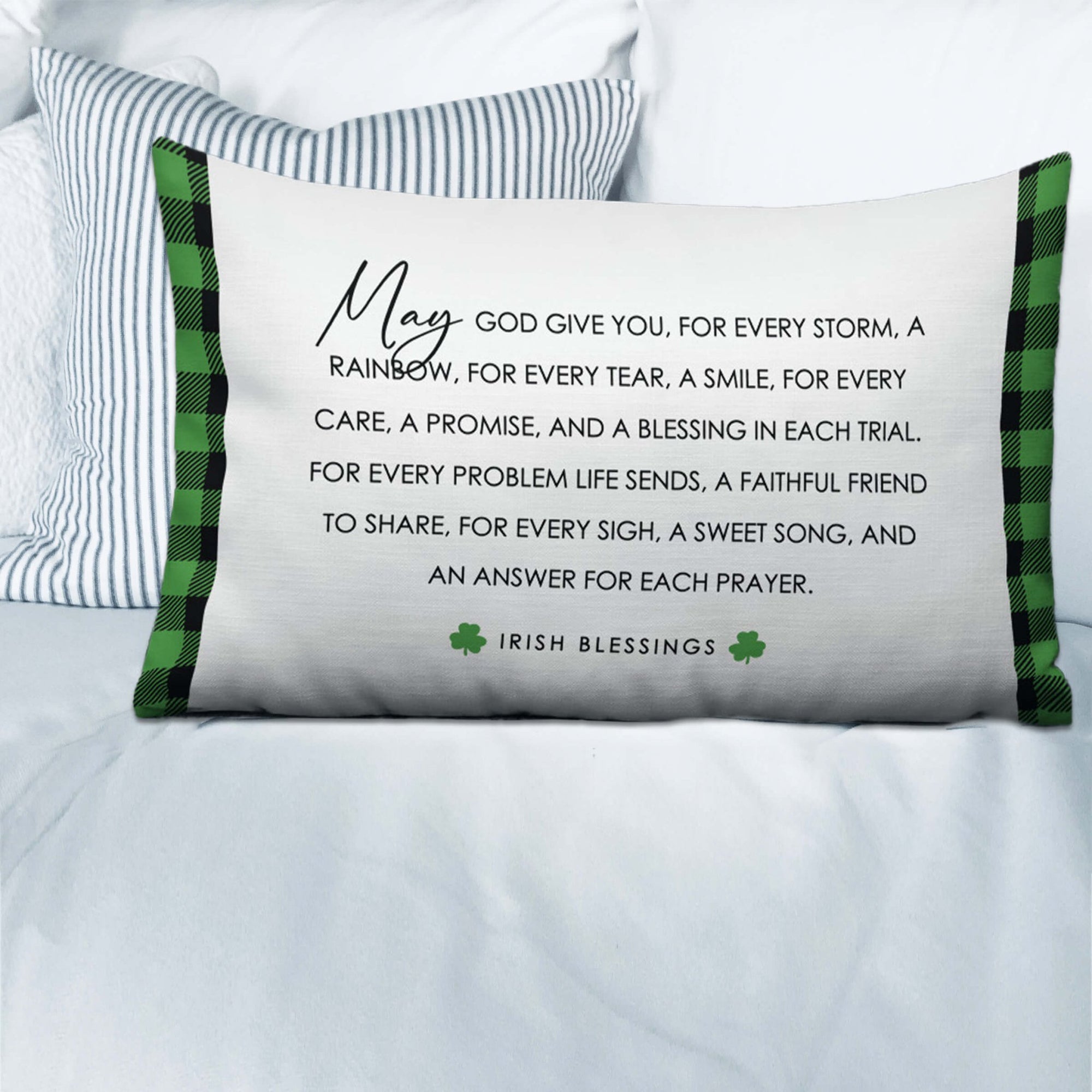 St. Patrick's Day Decorative Throw Pillow - May God Give You - LifeSong Milestones