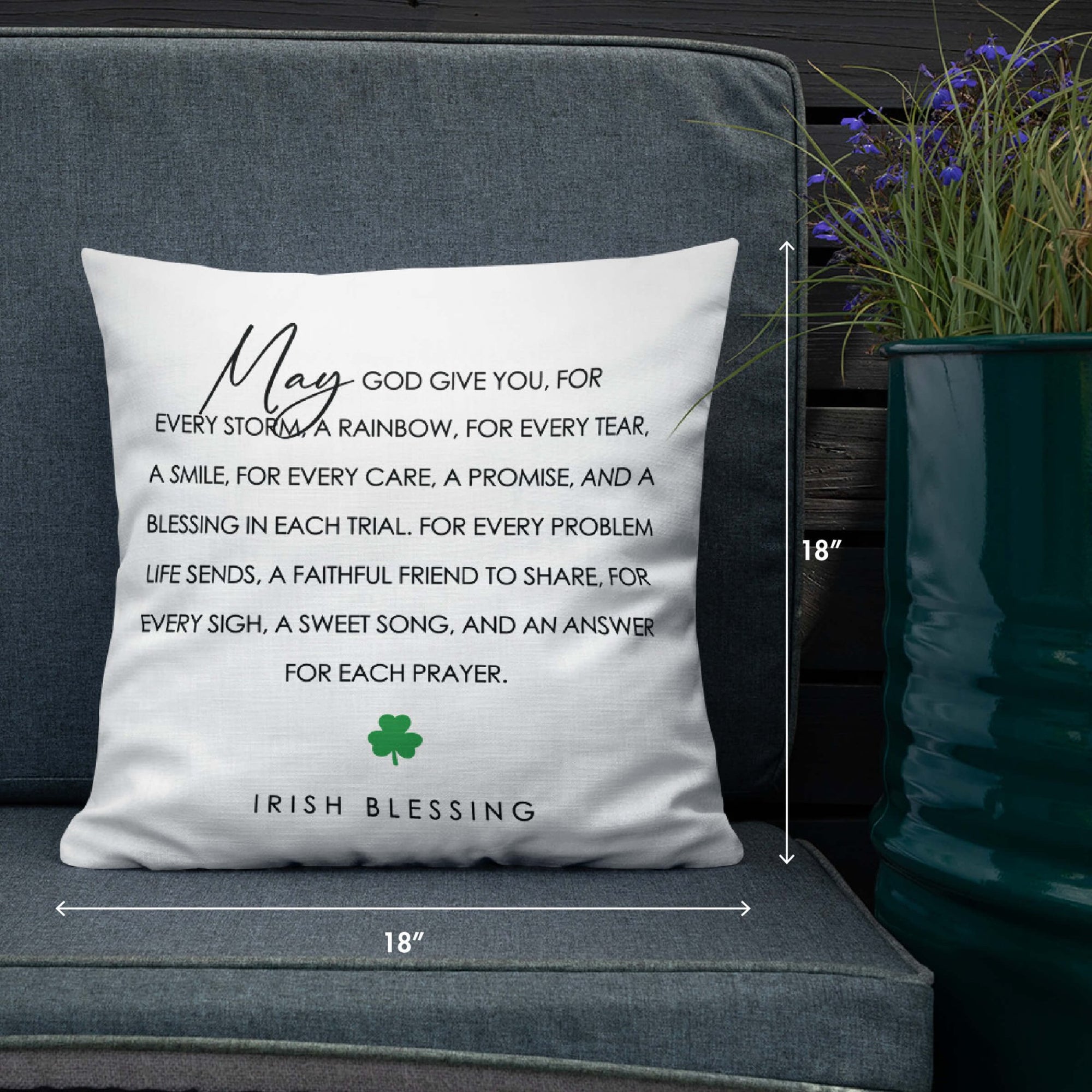St. Patrick's Day Decorative Throw Pillow - May God Give You - LifeSong Milestones