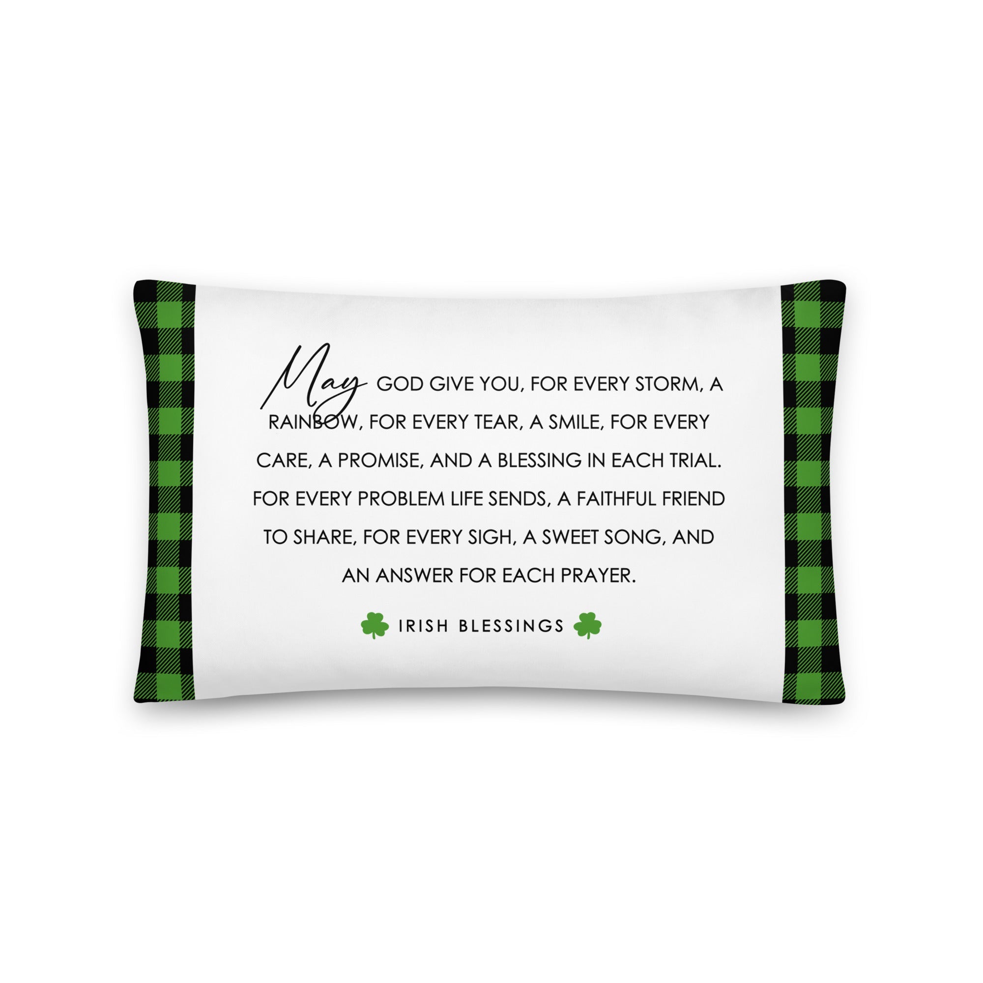 St. Patrick's Day Decorative Throw Pillow - May God Give You - LifeSong Milestones