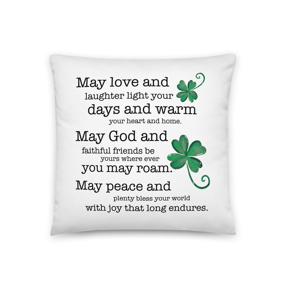 St. Patrick&#39;s Day Decorative Throw Pillow - May Love And Laughter - LifeSong Milestones