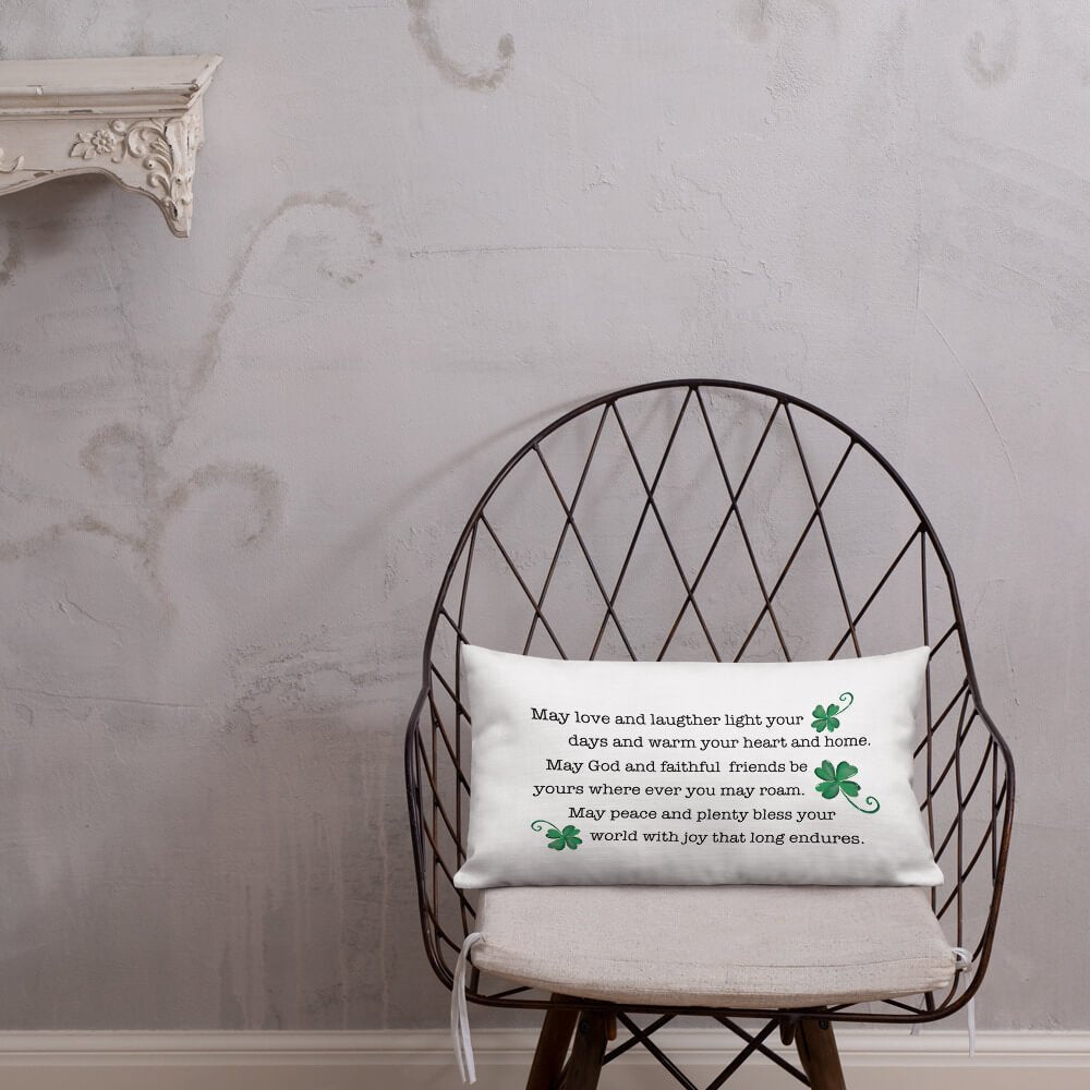 St. Patrick's Day Decorative Throw Pillow - May Love And Laughter - LifeSong Milestones