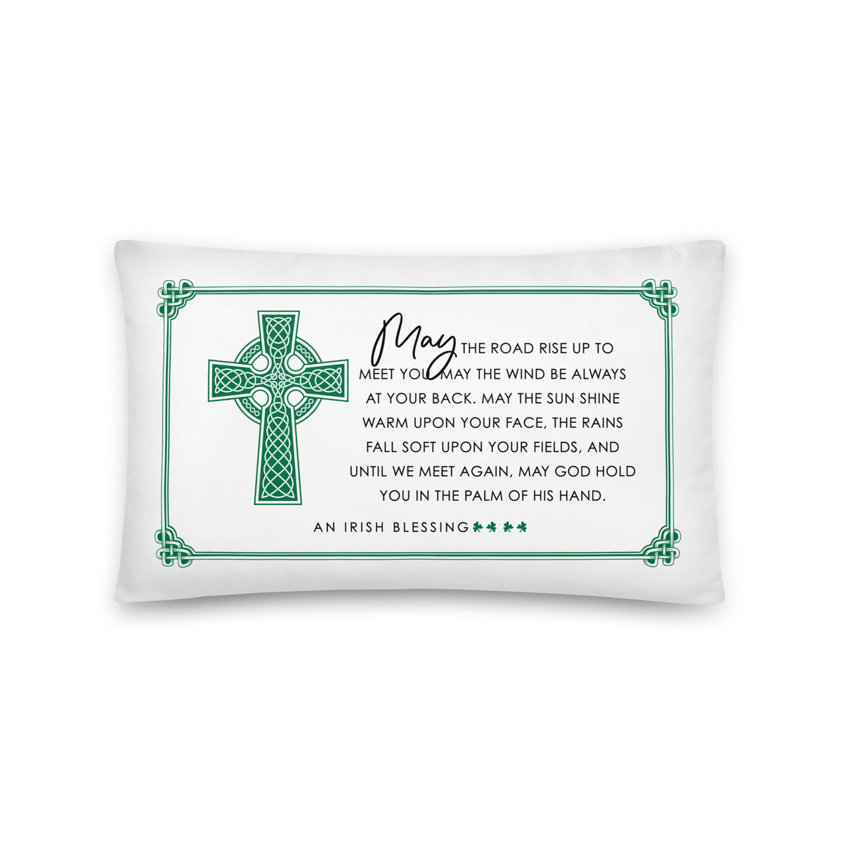 St. Patrick's Day Decorative Throw Pillow - May The Road Rise Up - LifeSong Milestones