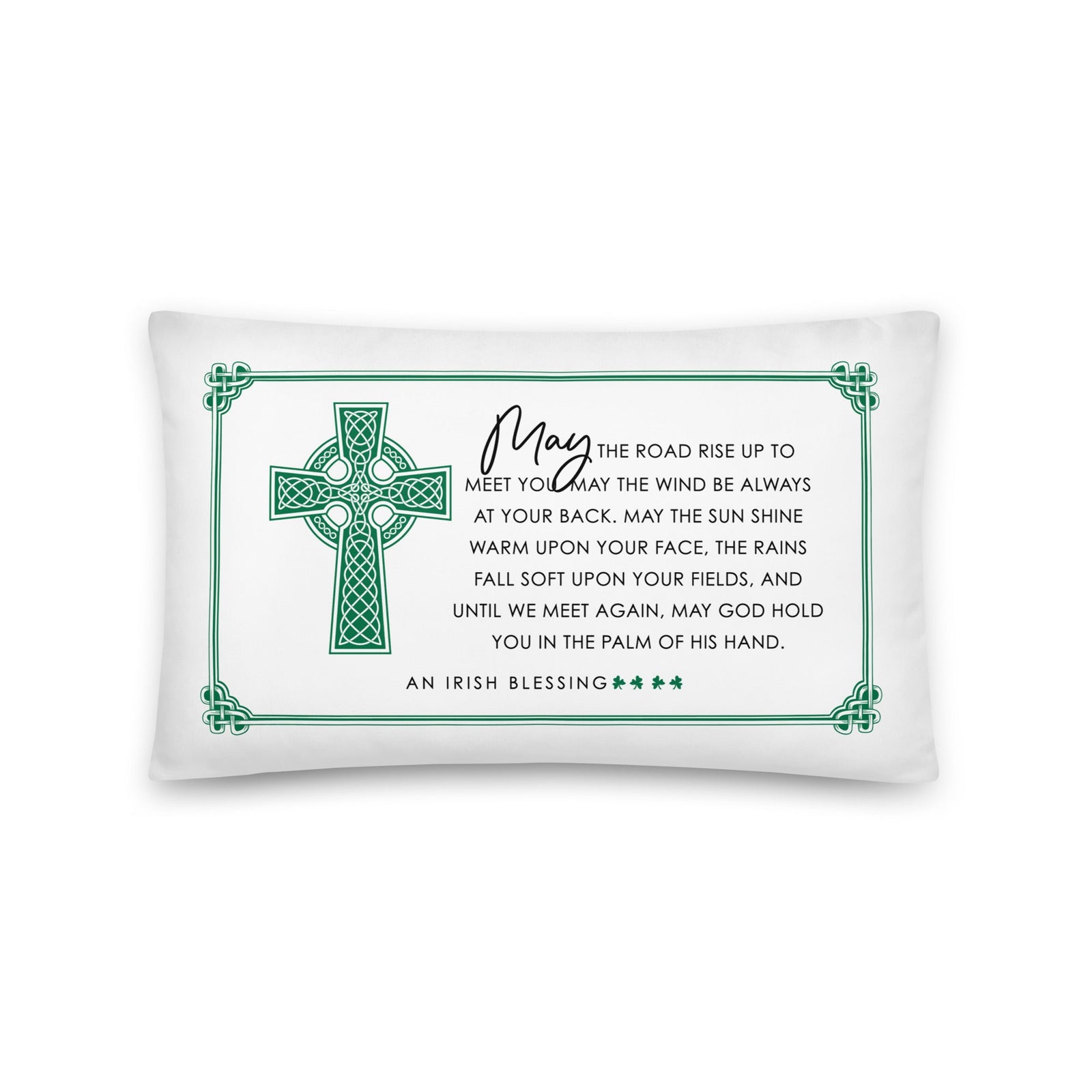 St. Patrick's Day Decorative Throw Pillow - May The Road Rise Up - LifeSong Milestones