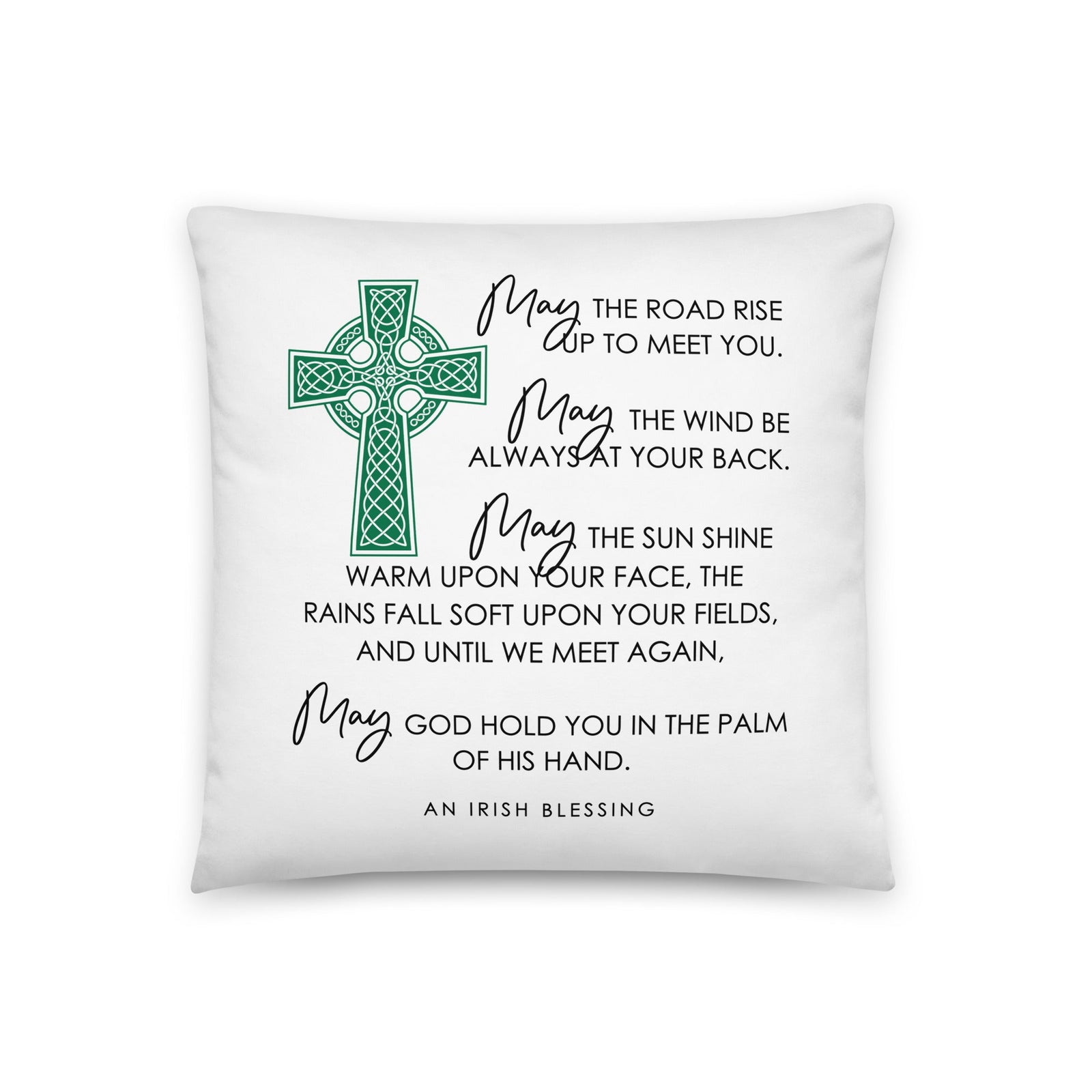 St. Patrick's Day Decorative Throw Pillow - May The Road Rise Up - LifeSong Milestones