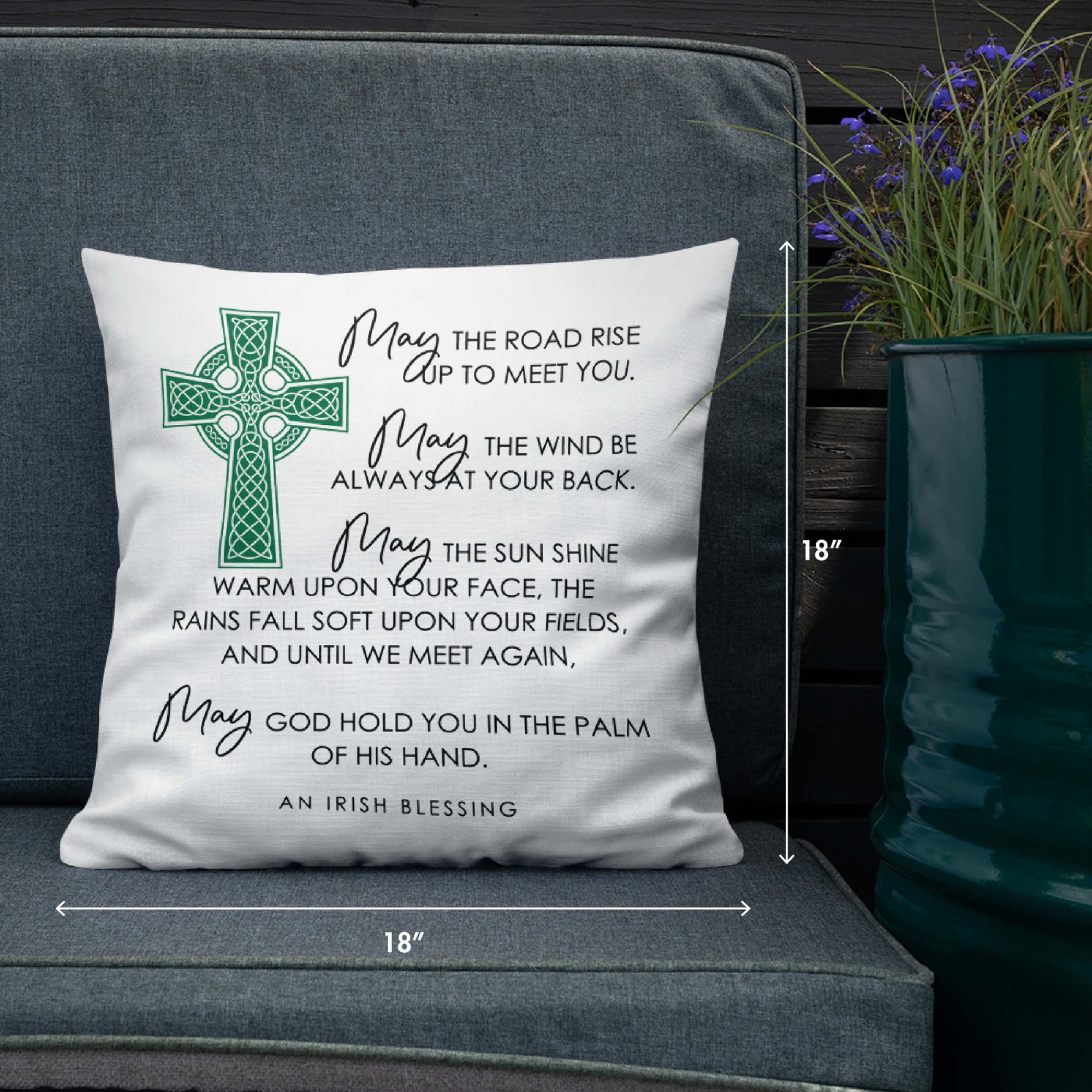 St. Patrick's Day Decorative Throw Pillow - May The Road Rise Up - LifeSong Milestones