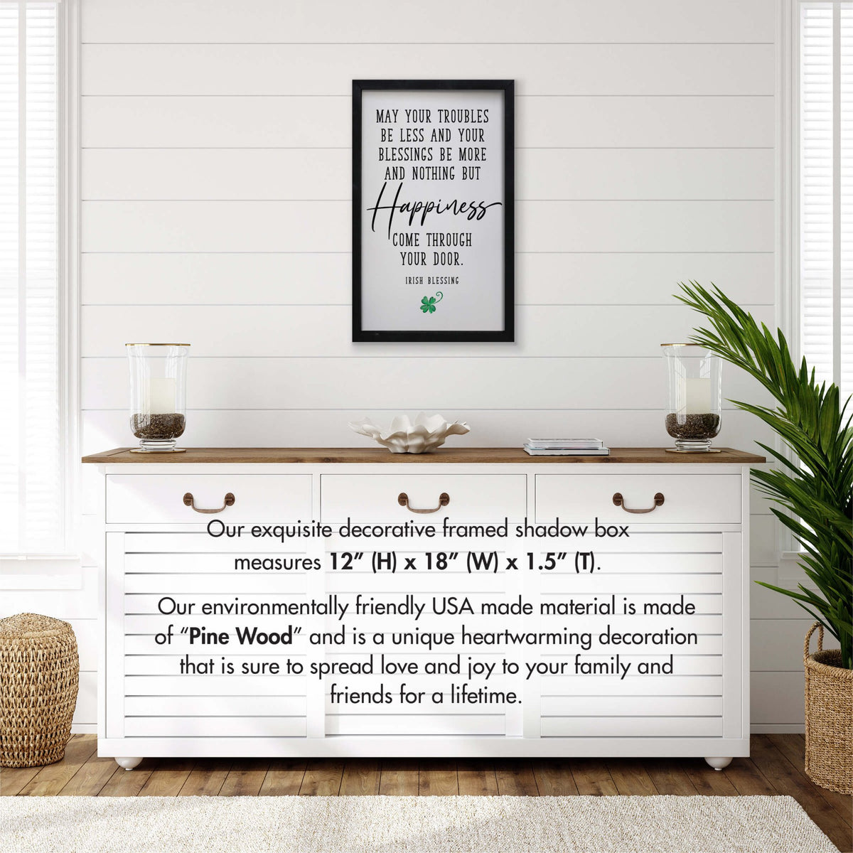 St. Patrick's Day Framed Shadow Box For Home Decor and Gift Ideas - LifeSong Milestones