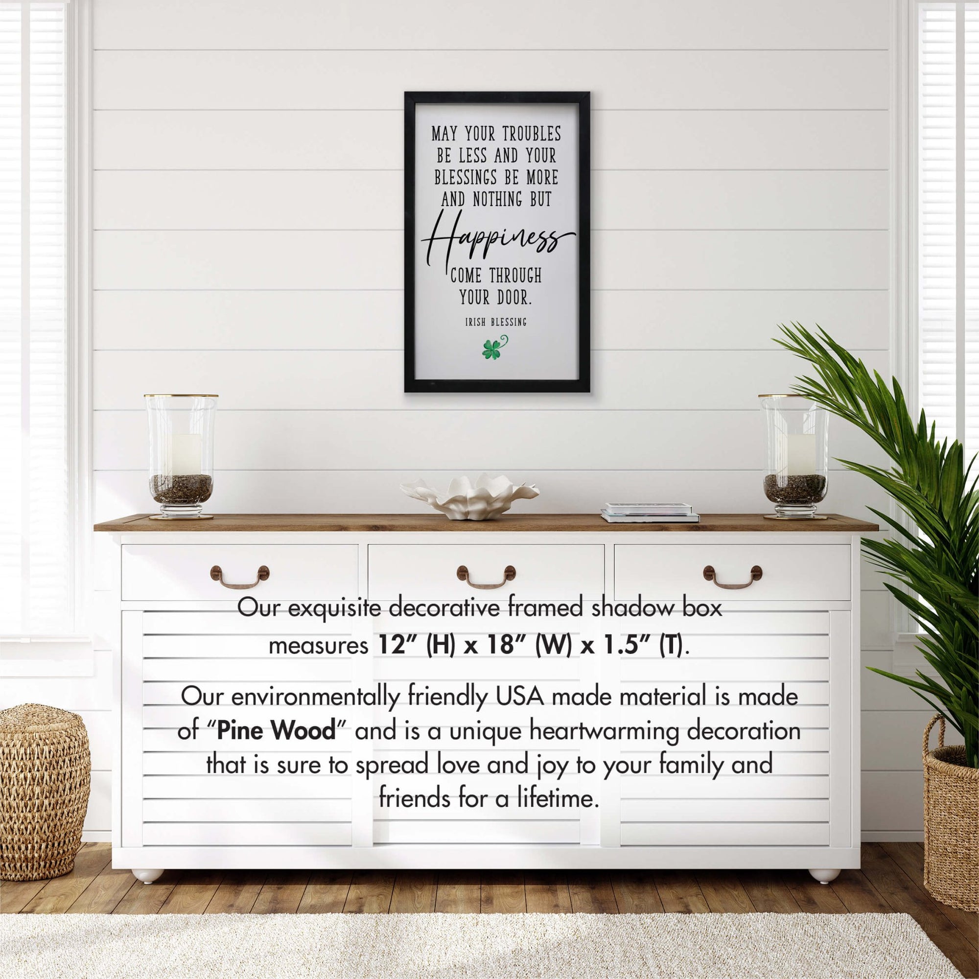 St. Patrick's Day Framed Shadow Box For Home Decor and Gift Ideas - LifeSong Milestones