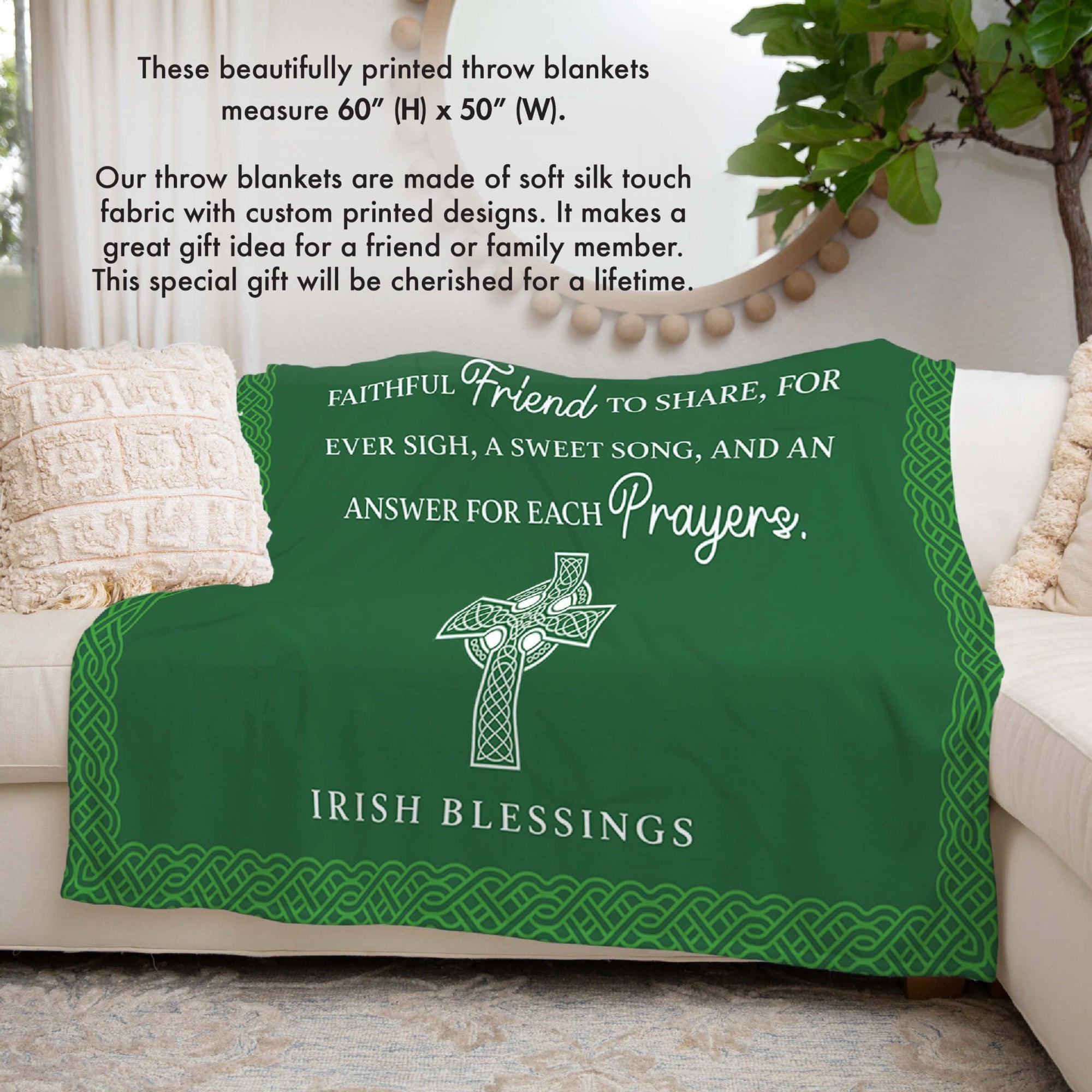 St. Patrick's Day Inspirational Soft And Lightweight Throw Blankets For Home Decor - Irish Blessing - LifeSong Milestones