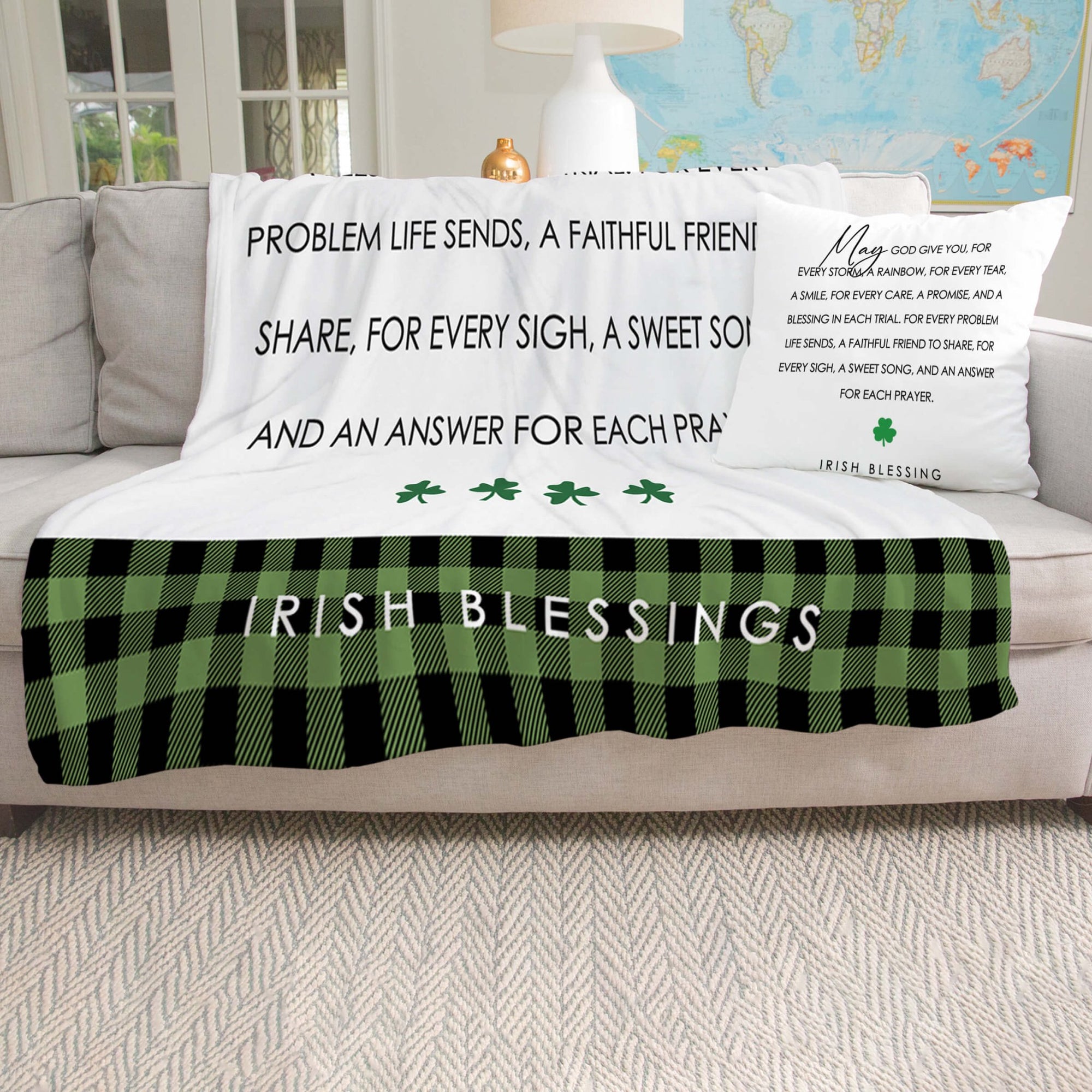 St. Patrick's Day Inspirational Soft And Lightweight Throw Blankets For Home Decor - May God Give You - LifeSong Milestones