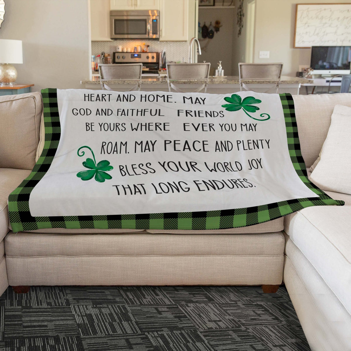 St. Patrick's Day Inspirational Soft And Lightweight Throw Blankets For Home Decor - May Love And Laughter - LifeSong Milestones