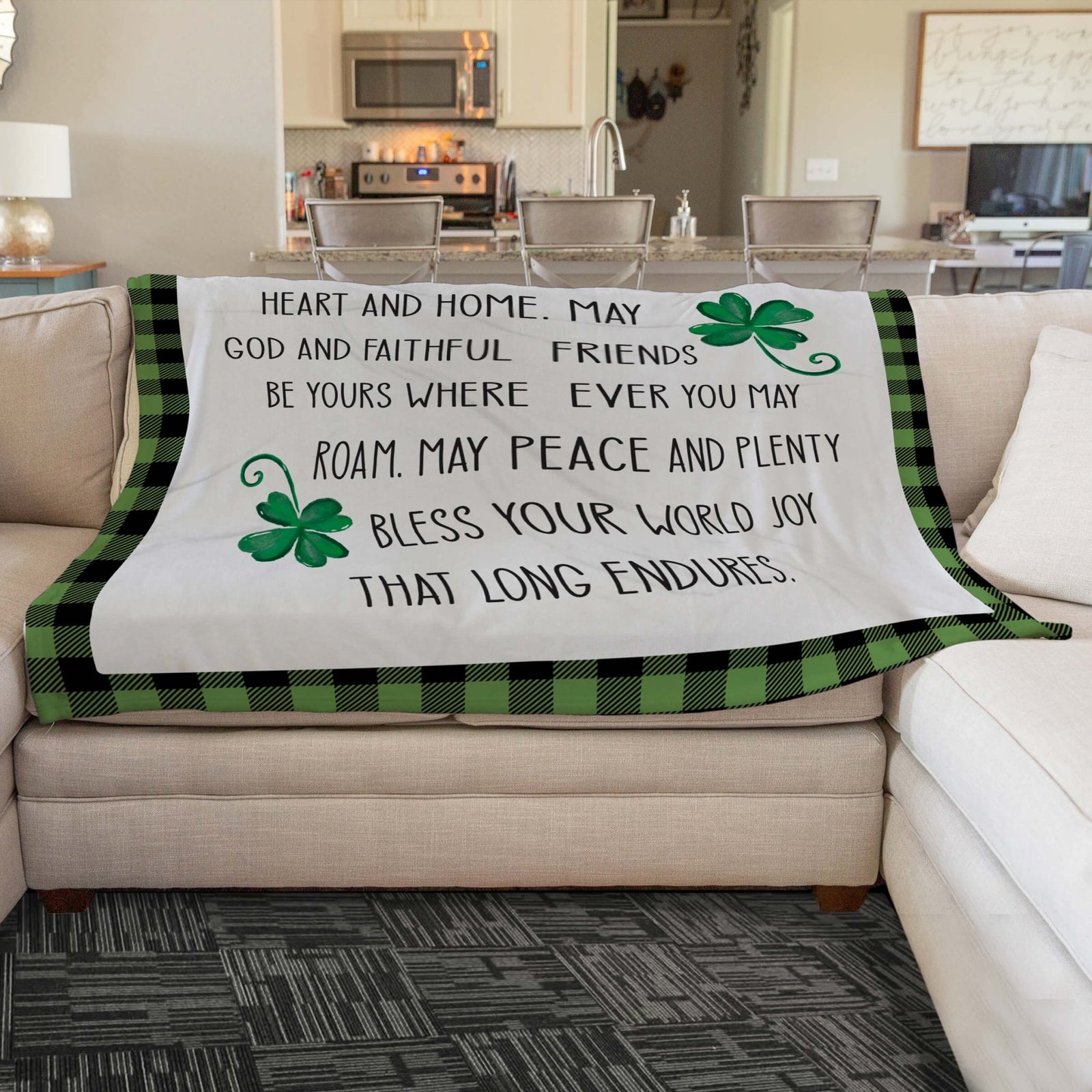 St. Patrick's Day Inspirational Soft And Lightweight Throw Blankets For Home Decor - May Love And Laughter - LifeSong Milestones