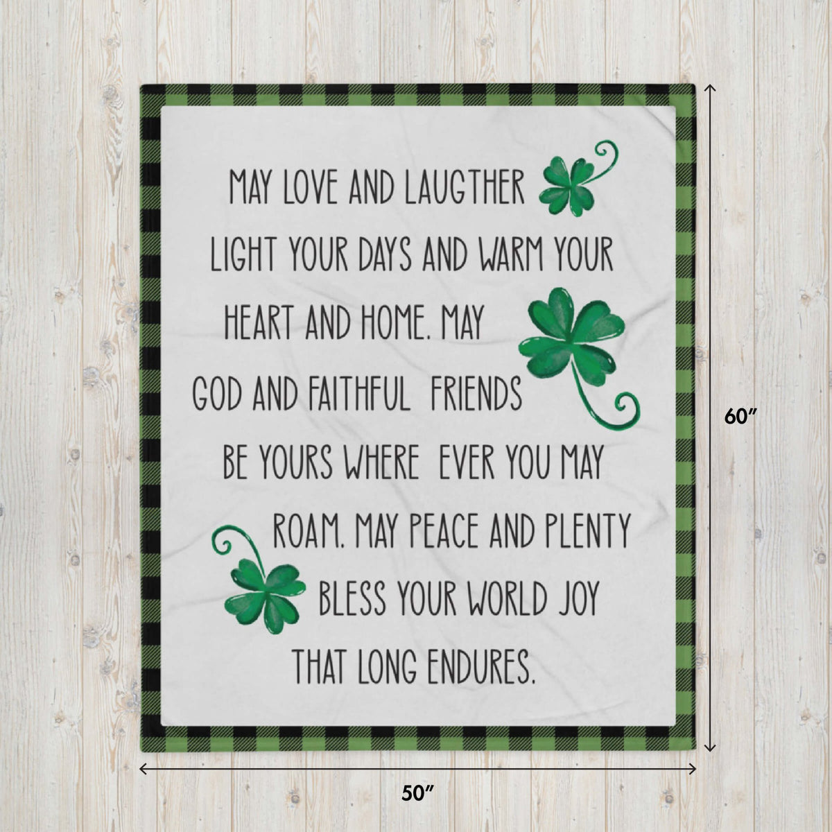 St. Patrick's Day Inspirational Soft And Lightweight Throw Blankets For Home Decor - May Love And Laughter - LifeSong Milestones
