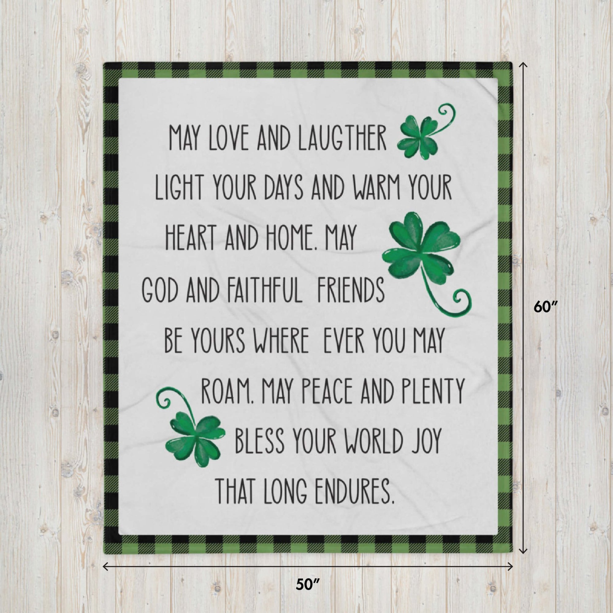 St. Patrick's Day Inspirational Soft And Lightweight Throw Blankets For Home Decor - May Love And Laughter - LifeSong Milestones