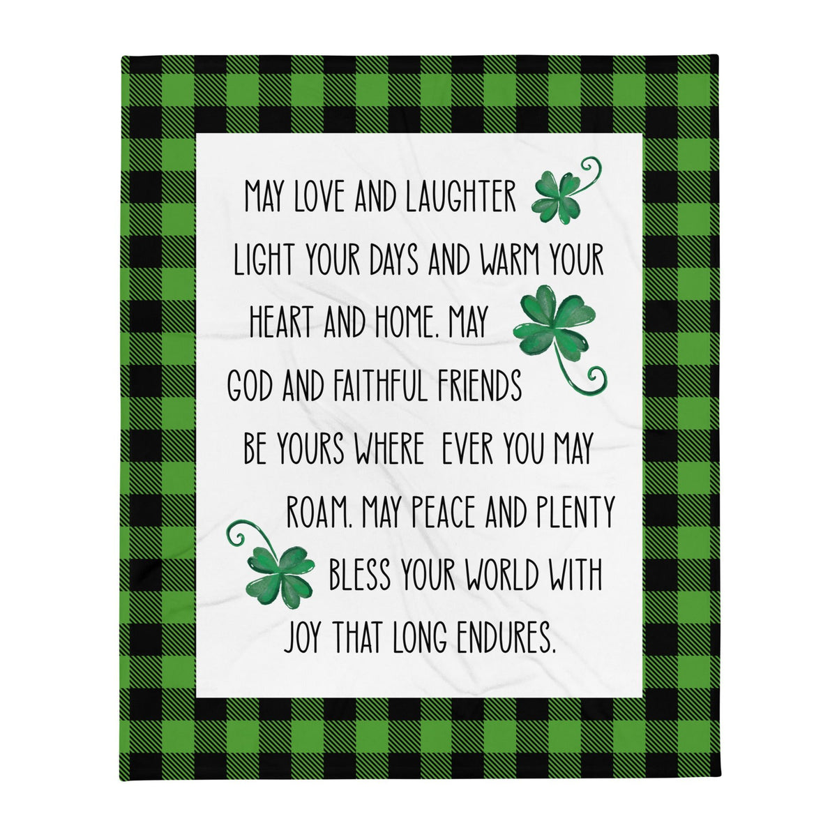 St. Patrick&#39;s Day Inspirational Soft And Lightweight Throw Blankets For Home Decor - May Love And Laughter - LifeSong Milestones
