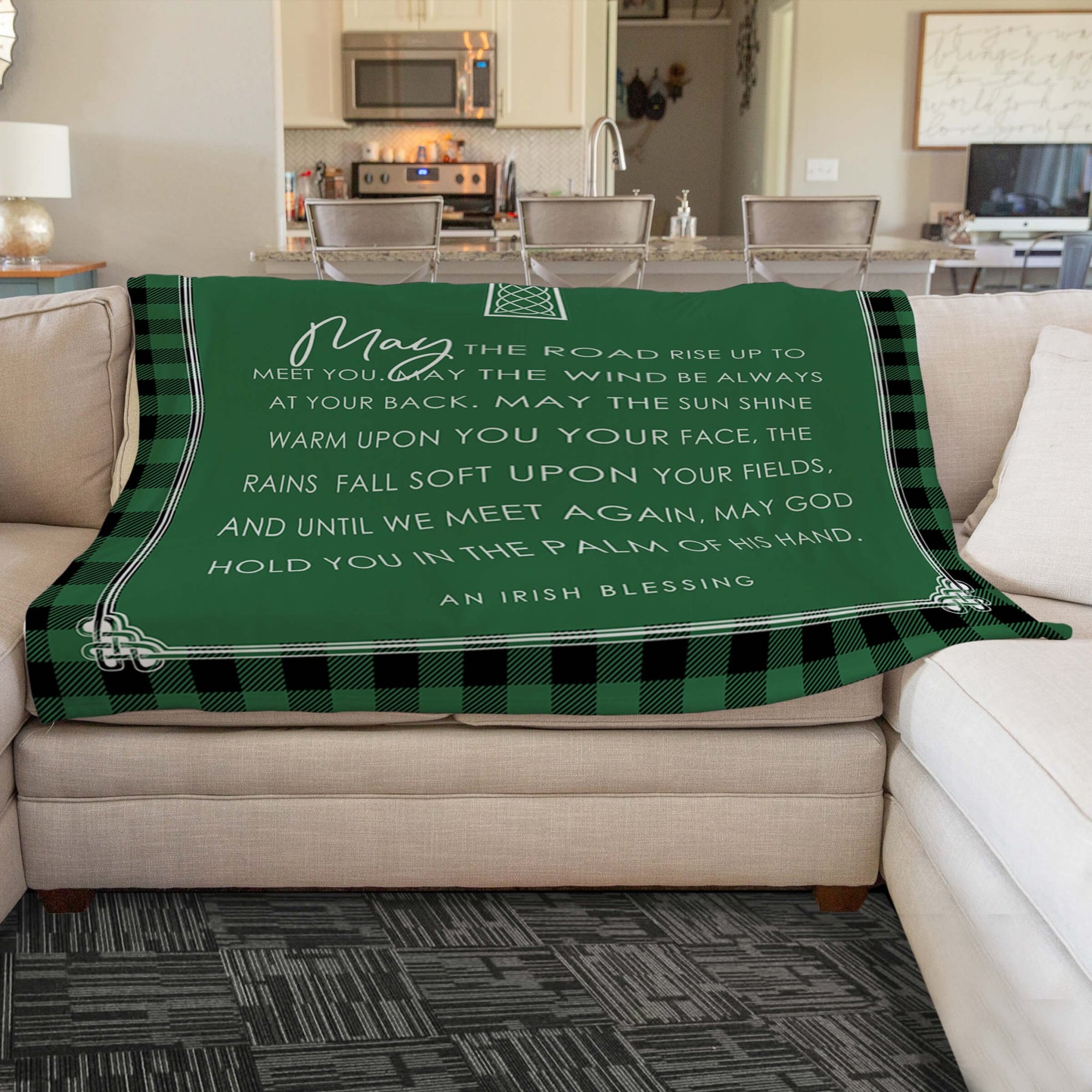 St. Patrick's Day Inspirational Soft And Lightweight Throw Blankets For Home Decor - May The Road Rise Up - LifeSong Milestones