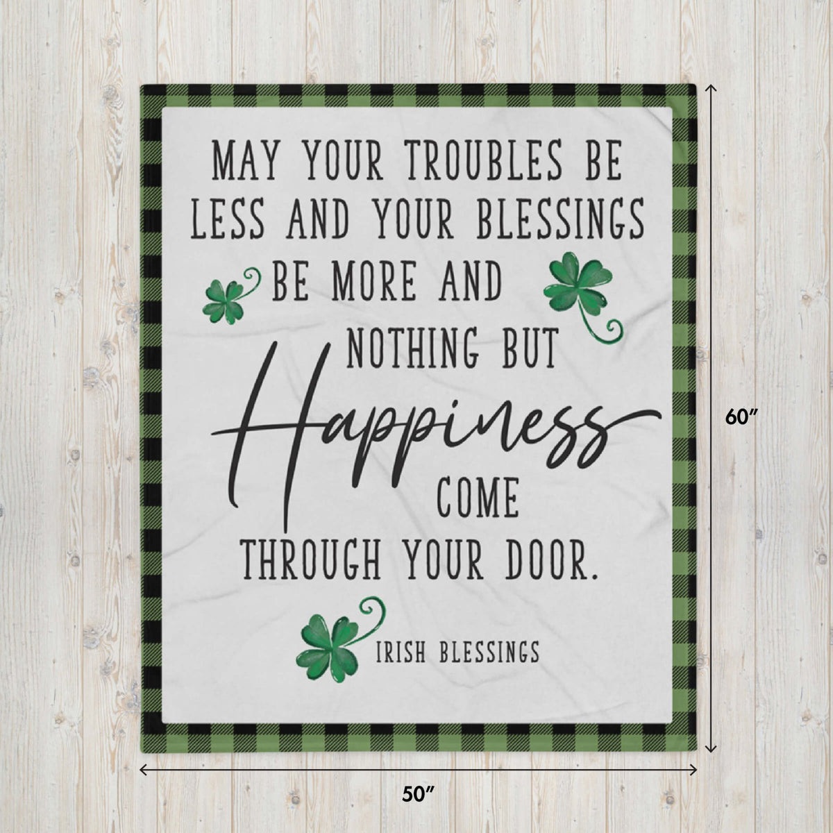 St. Patrick's Day Inspirational Soft And Lightweight Throw Blankets For Home Decor - May Your Troubles Be - LifeSong Milestones