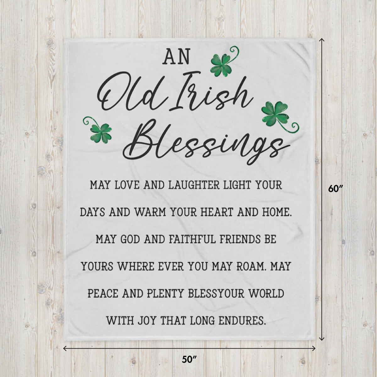 St. Patrick's Day Inspirational Soft And Lightweight Throw Blankets For Home Decor - Old Irish Blessings - LifeSong Milestones