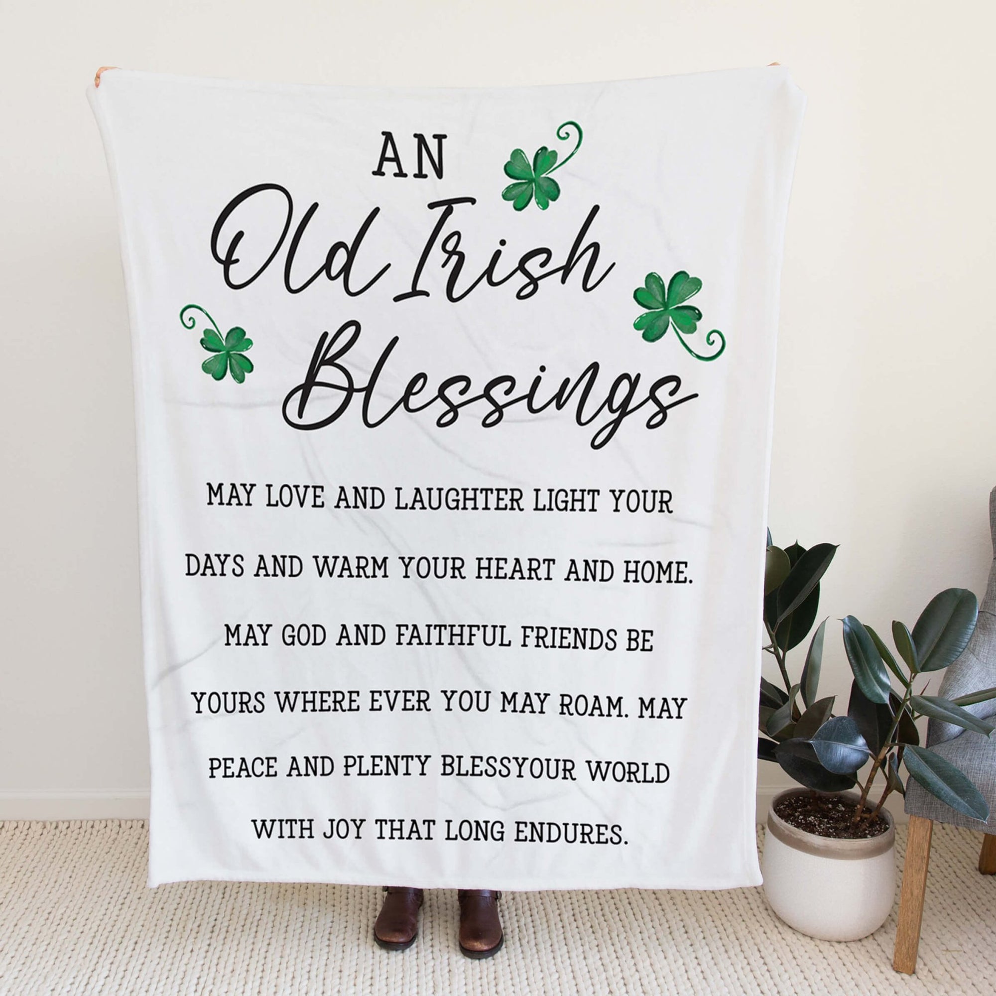 St. Patrick's Day Inspirational Soft And Lightweight Throw Blankets For Home Decor - Old Irish Blessings - LifeSong Milestones