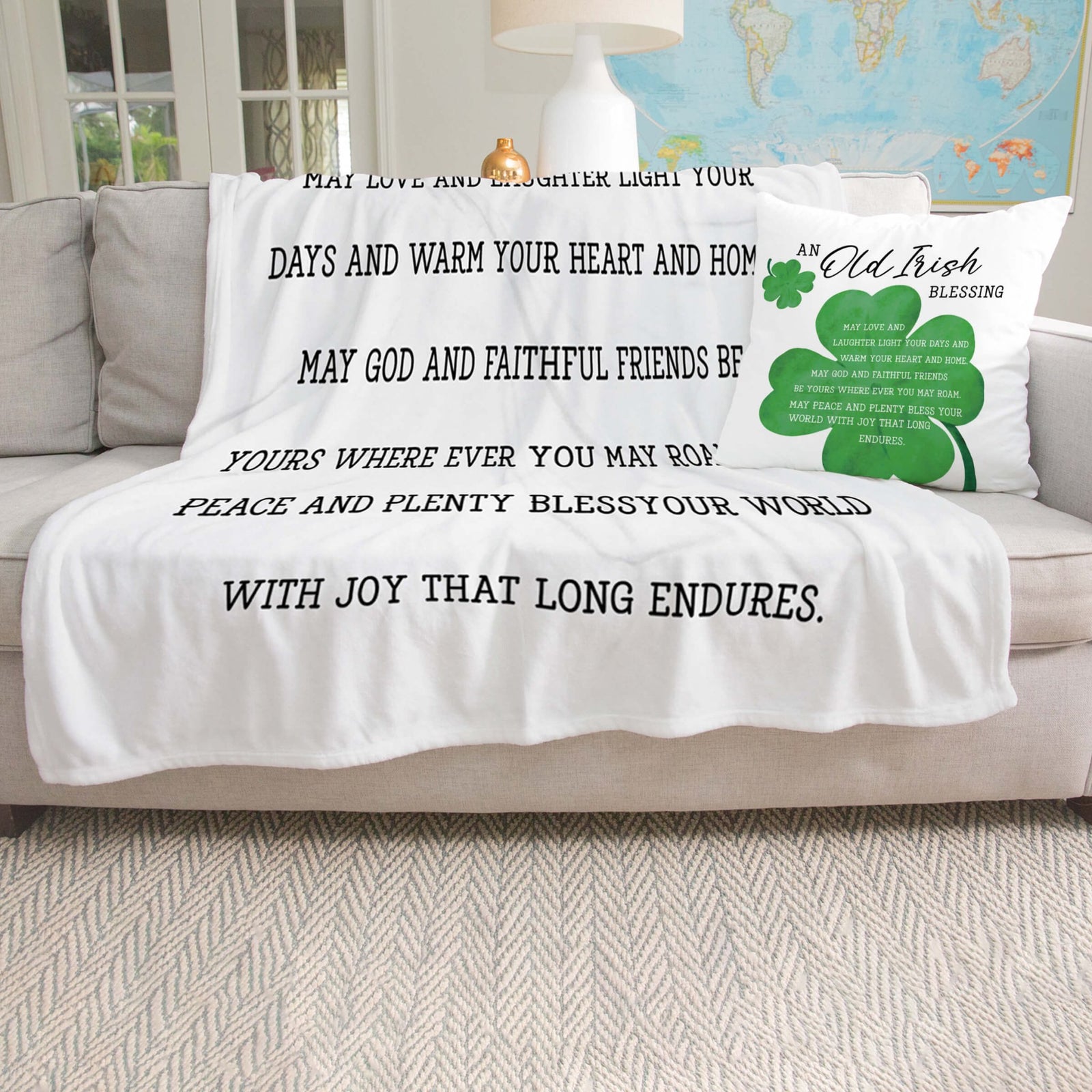 St. Patrick's Day Inspirational Soft And Lightweight Throw Blankets For Home Decor - Old Irish Blessings - LifeSong Milestones