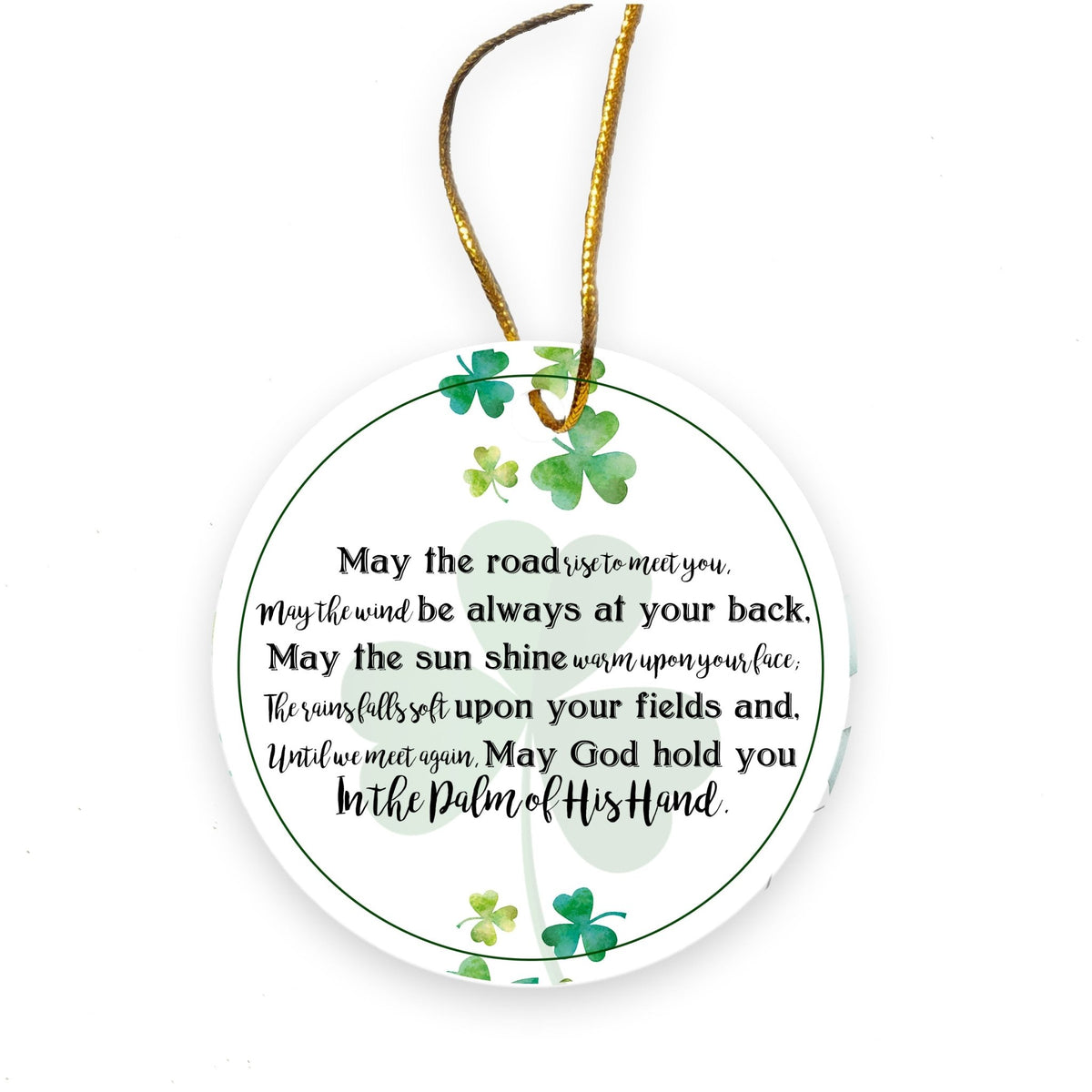 St. Patrick&#39;s Day Irish Everyday Ceramic Round Ornament 2.75in May The Road Rise - LifeSong Milestones