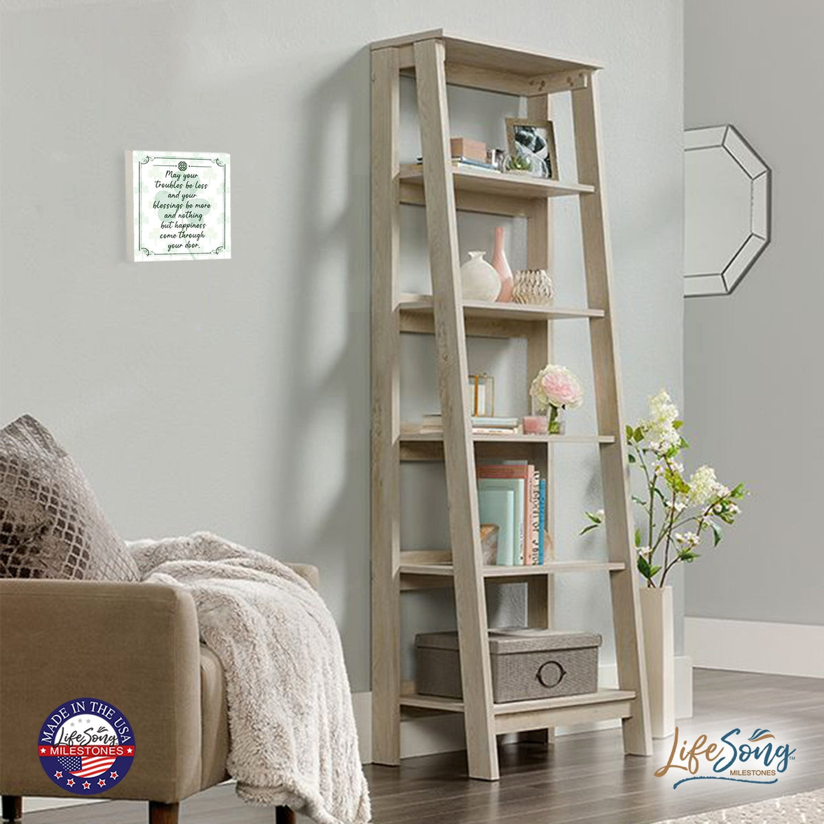 St. Patrick's Day Irish Everyday Shadow Box 6x6 - May Your Trouble Be Less - LifeSong Milestones