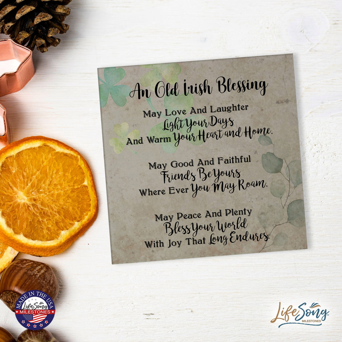 St. Patrick's Day Irish Everyday Trivet 5.75x5.75 - An Old Irish Blessing - LifeSong Milestones