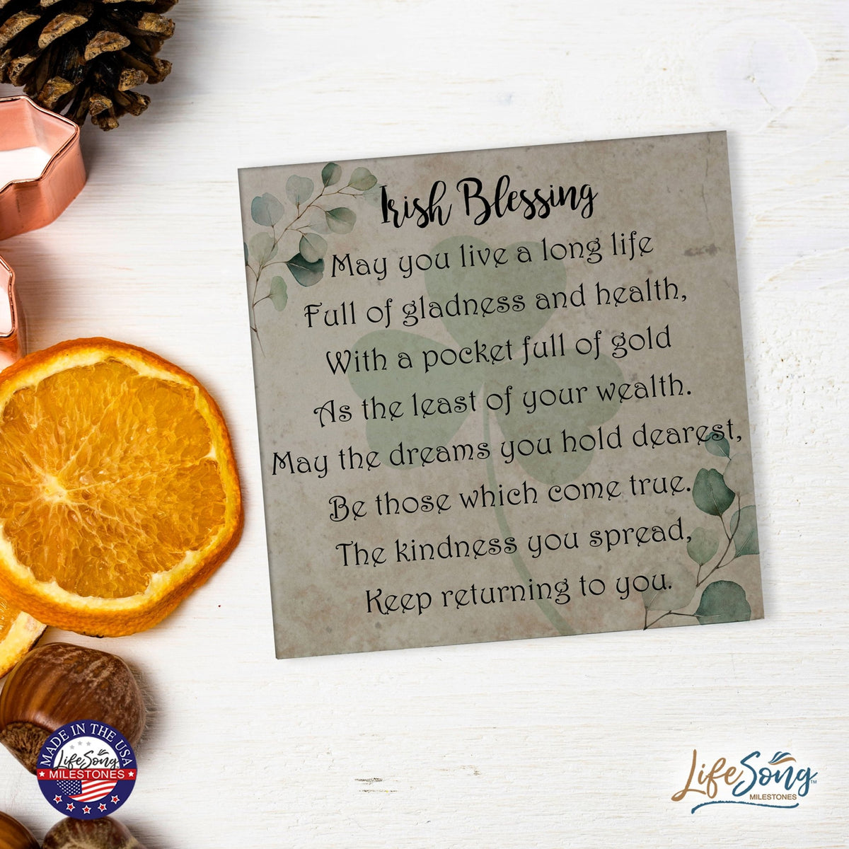 St. Patrick's Day Irish Everyday Trivet 5.75x5.75 - May You Live A Long - LifeSong Milestones