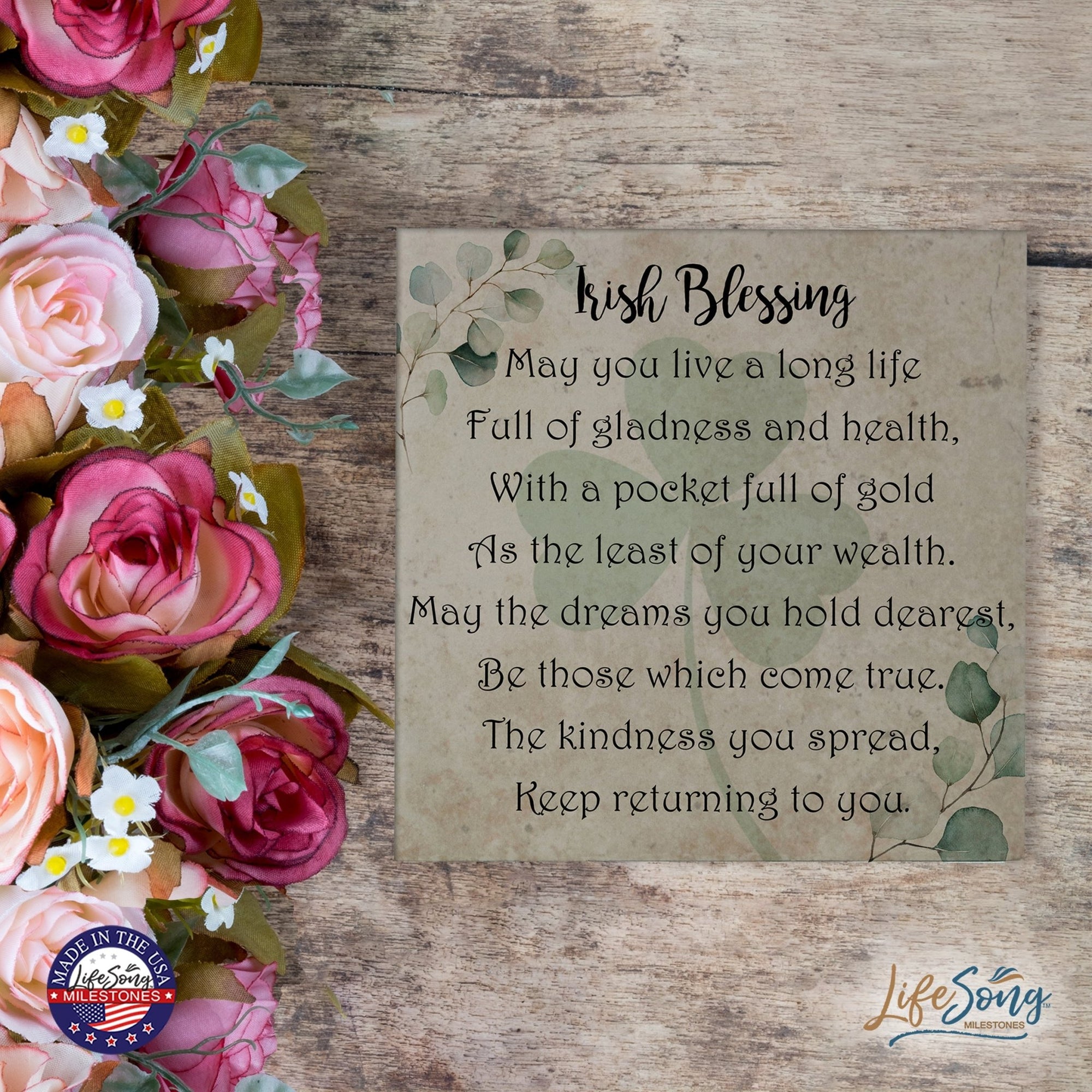 St. Patrick's Day Irish Everyday Trivet 5.75x5.75 - May You Live A Long - LifeSong Milestones