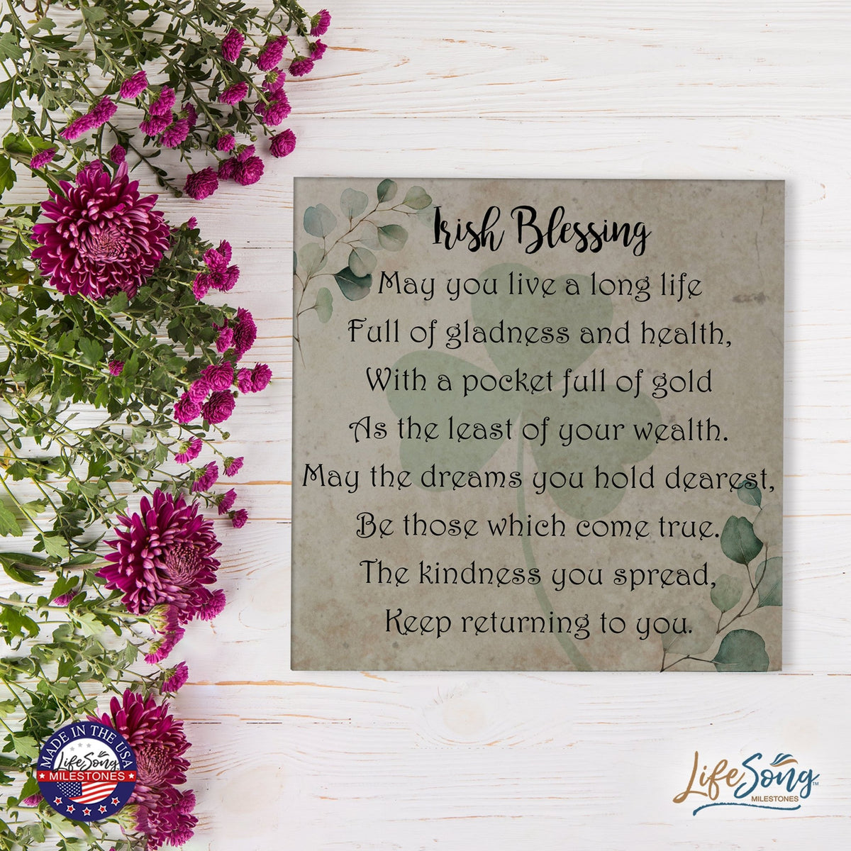 St. Patrick's Day Irish Everyday Trivet 5.75x5.75 - May You Live A Long - LifeSong Milestones