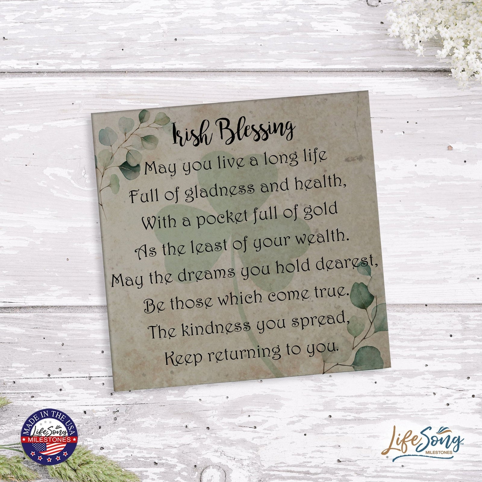 St. Patrick's Day Irish Everyday Trivet 5.75x5.75 - May You Live A Long - LifeSong Milestones