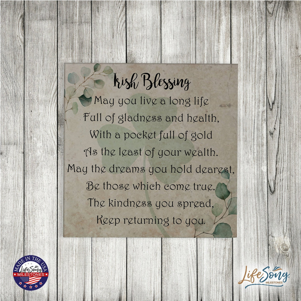 St. Patrick's Day Irish Everyday Trivet 5.75x5.75 - May You Live A Long - LifeSong Milestones