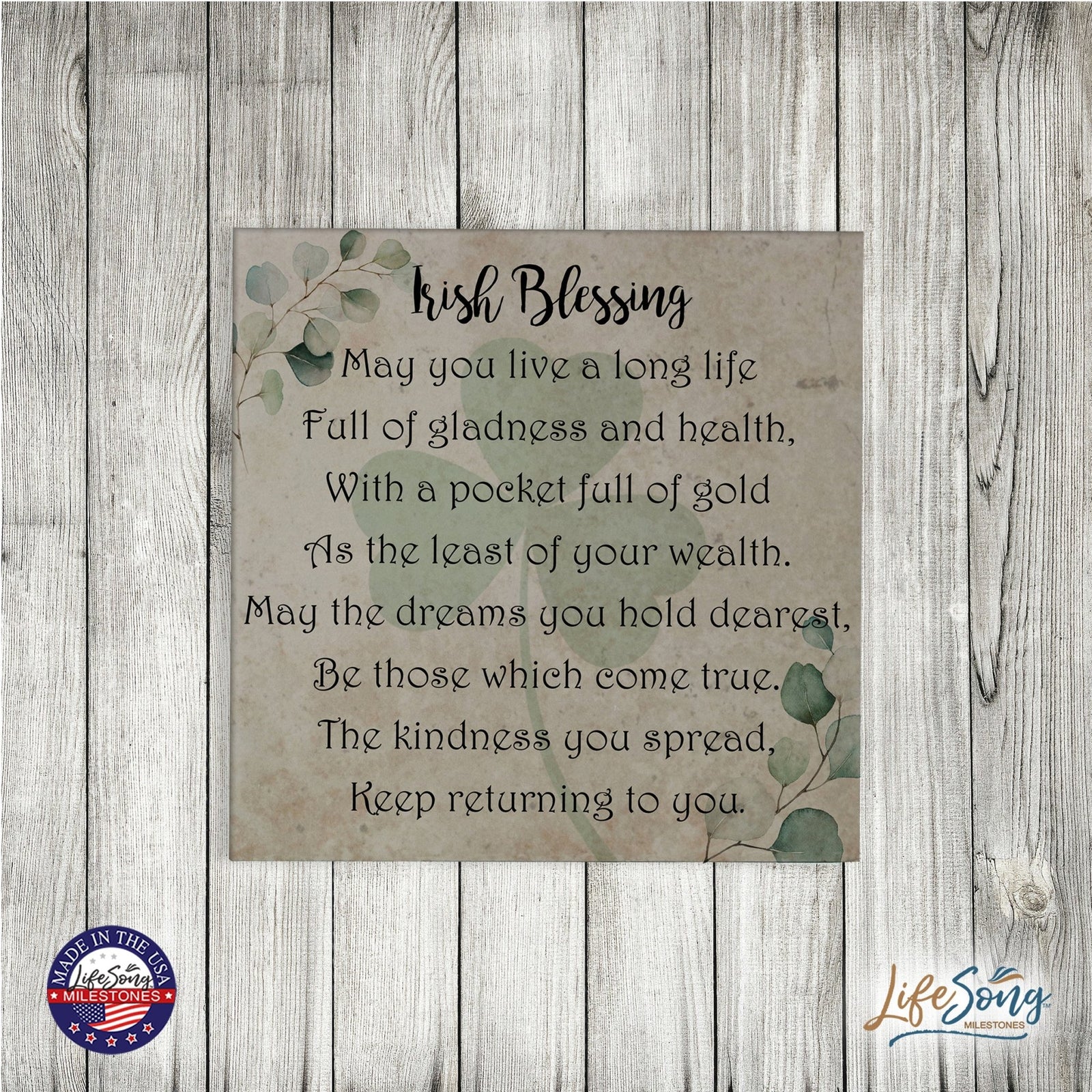 St. Patrick's Day Irish Everyday Trivet 5.75x5.75 - May You Live A Long - LifeSong Milestones