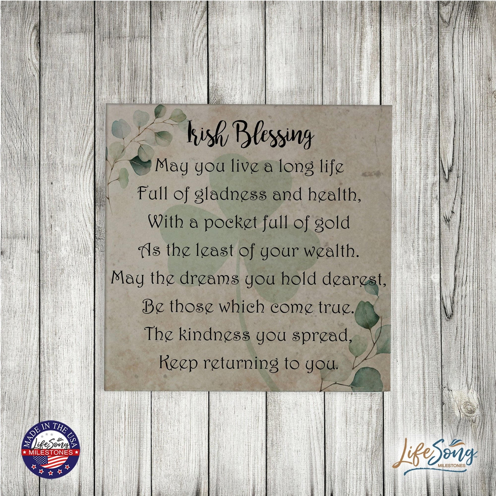 St. Patrick's Day Irish Everyday Trivet 5.75x5.75 - May You Live A Long - LifeSong Milestones