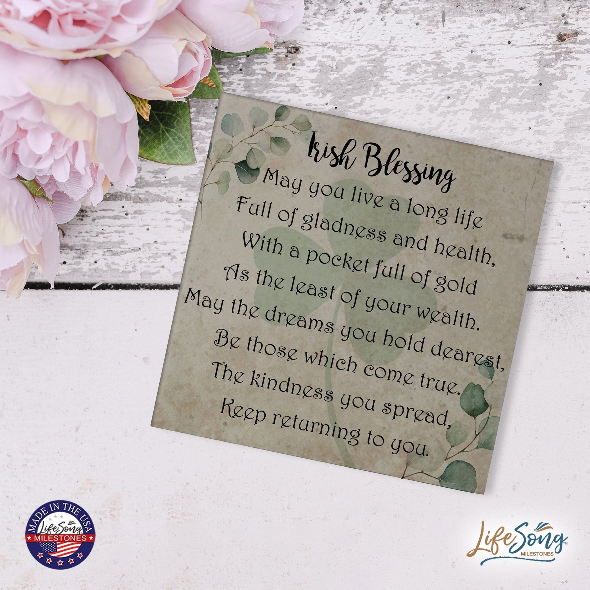 St. Patrick's Day Irish Everyday Trivet 5.75x5.75 - May You Live A Long - LifeSong Milestones