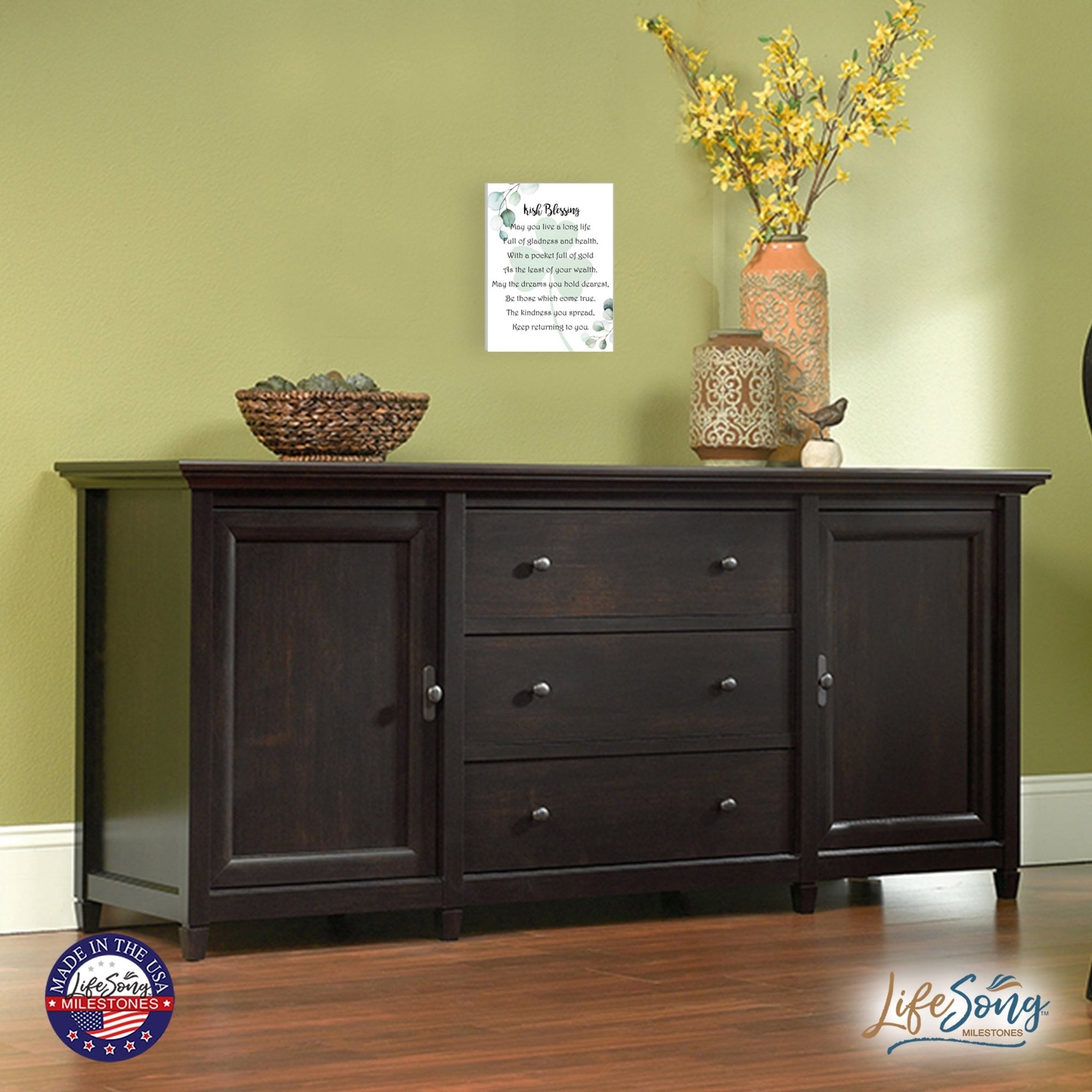 St. Patrick’s Day Irish Everyday Wooden Wall Plaque 6x8 - May You Live A Long - LifeSong Milestones