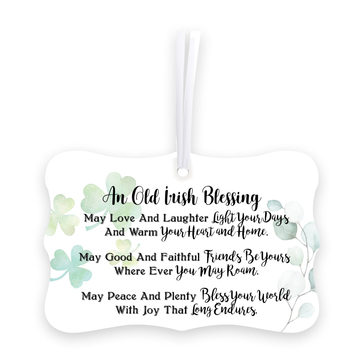 St. Patrick&#39;s Day Irish Scalloped Ornament 2.5in An Old Irish Blessing - LifeSong Milestones
