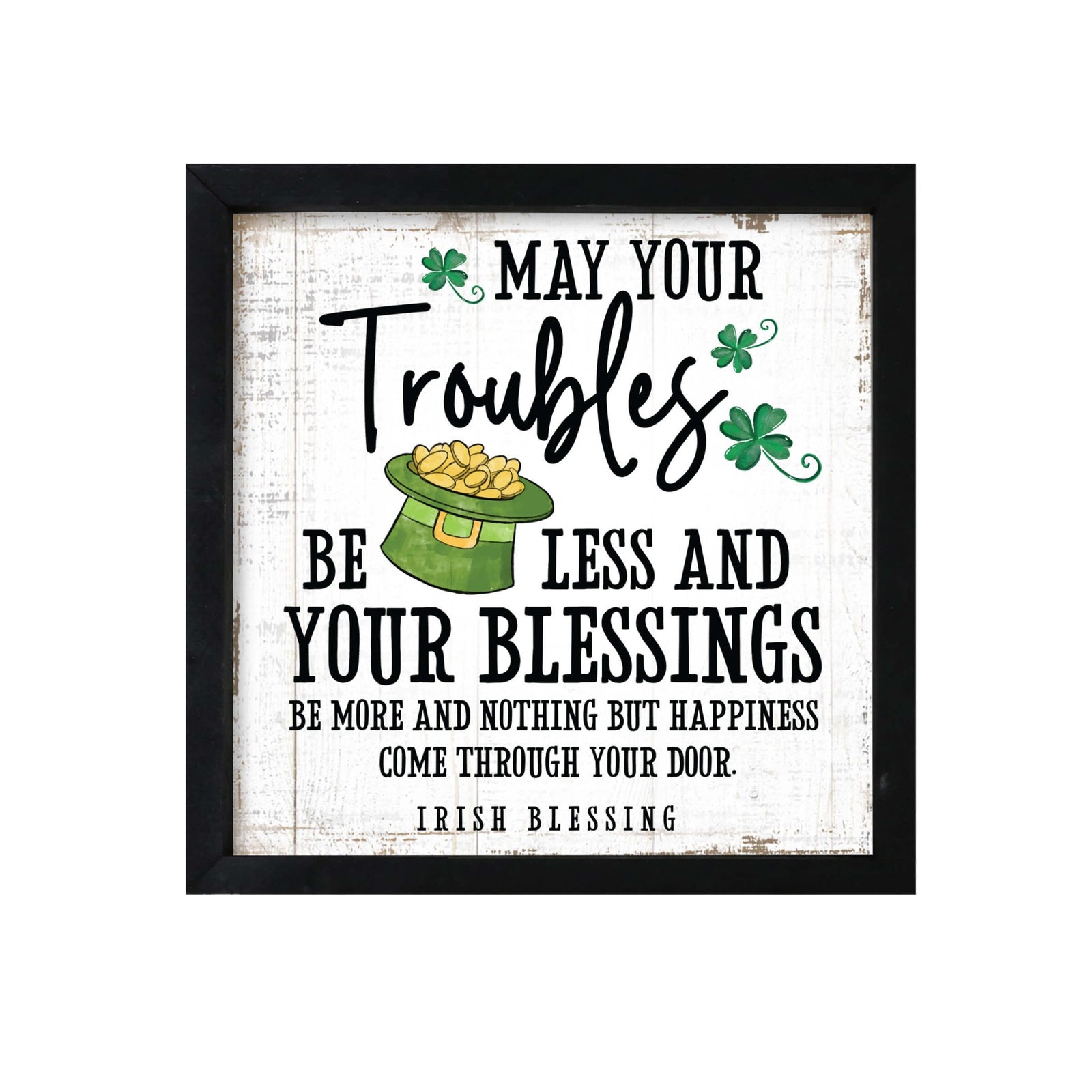 St. Patrick's Day Modern Wooden Framed Shadow Box Home Décor Gift - LifeSong Milestones