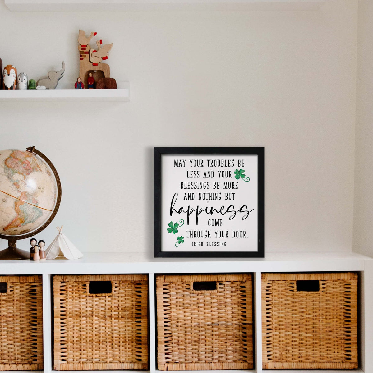 St. Patrick's Day Modern Wooden Framed Shadow Box Home Décor Gift - LifeSong Milestones