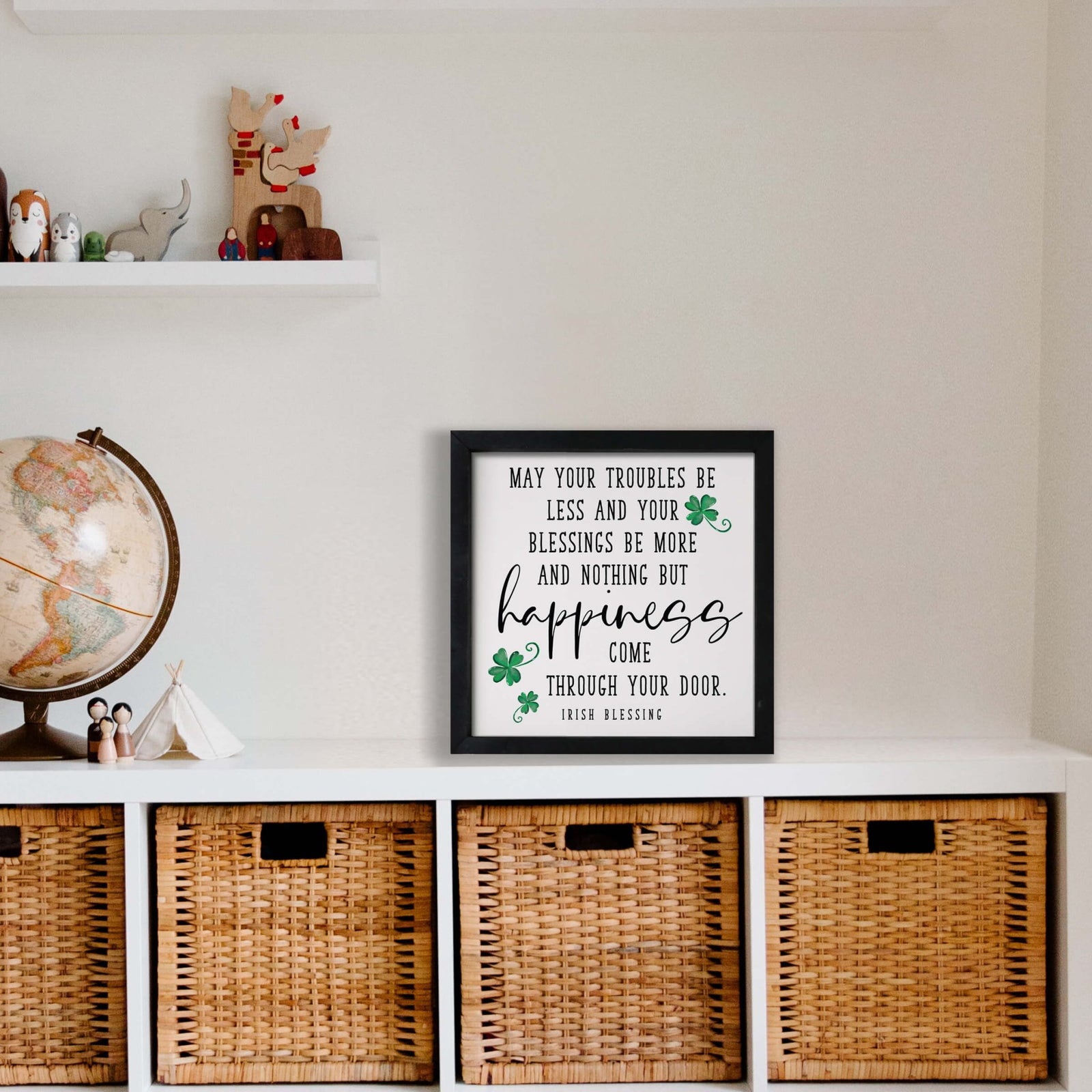 St. Patrick's Day Modern Wooden Framed Shadow Box Home Décor Gift - LifeSong Milestones
