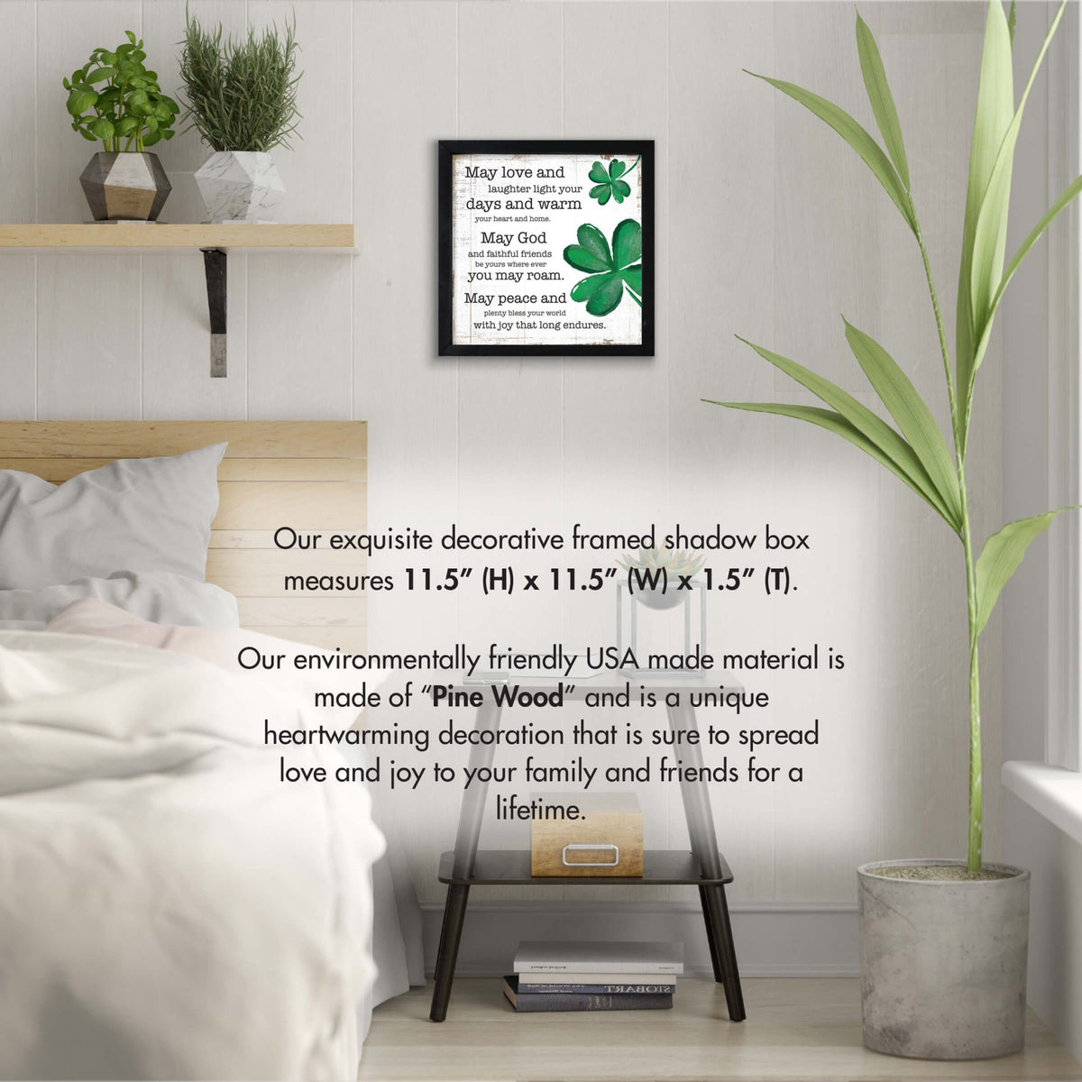 St. Patrick's Day Modern Wooden Framed Shadow Box Home Décor Gift - LifeSong Milestones